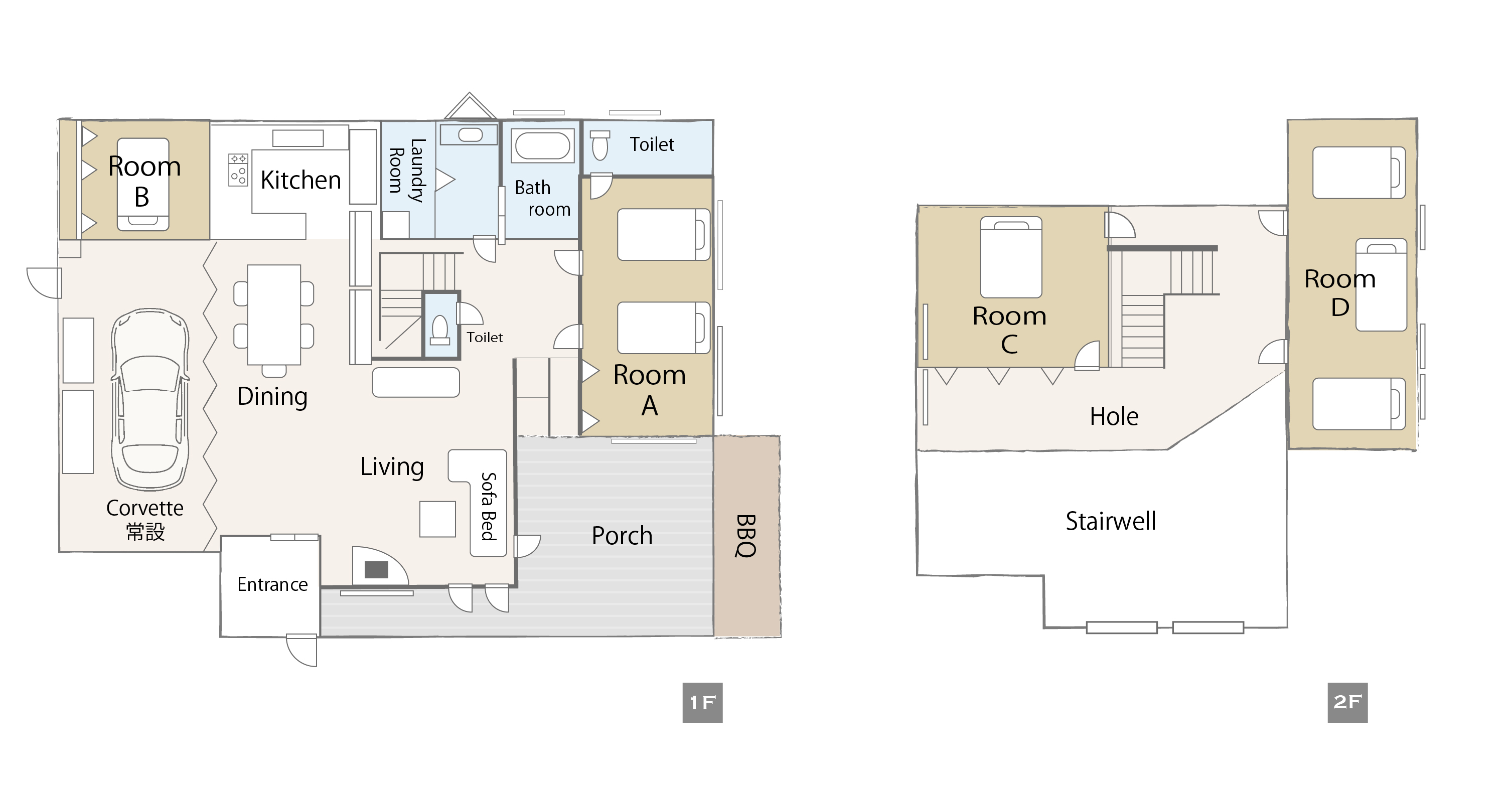 Corvette：間取り図