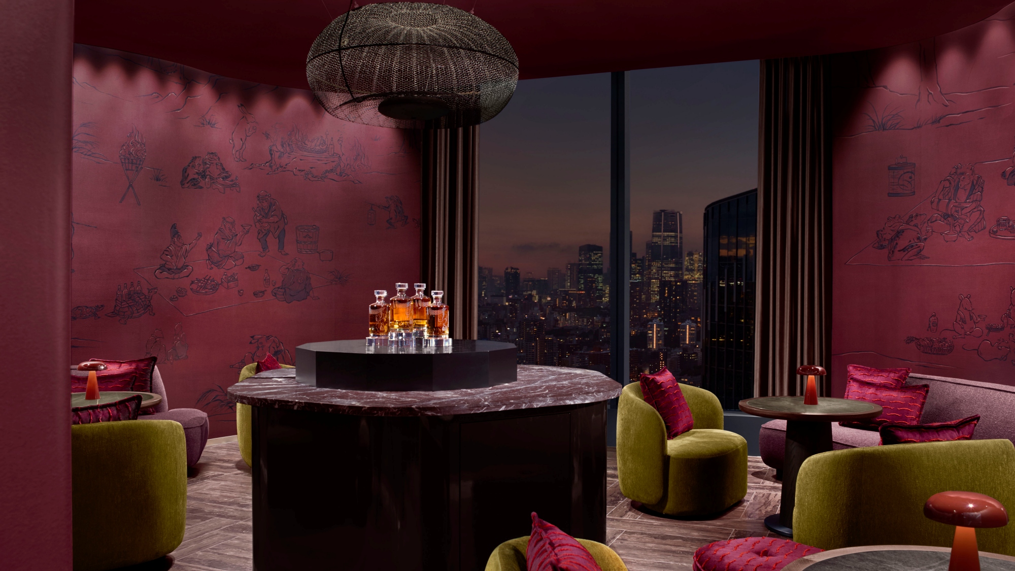 【4-0-3】鳥獣戯画の壁画が印象的なポップアップバー。一期一会の特別な一杯をお楽しみください。