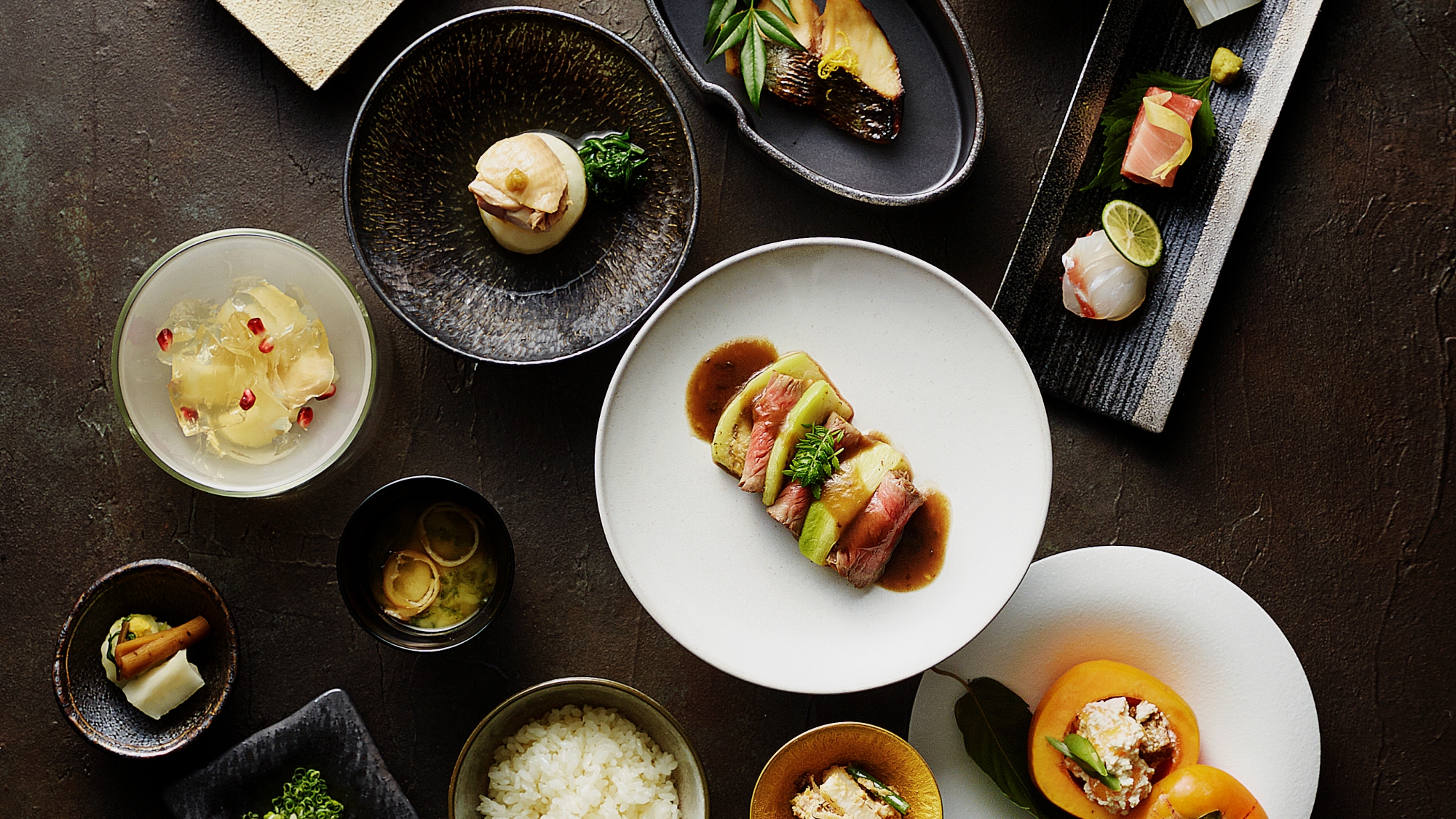 【華香／ディナー例】日本の四季と伝統を味わえる「華香」で和食の神髄をご体験ください。※イメージ