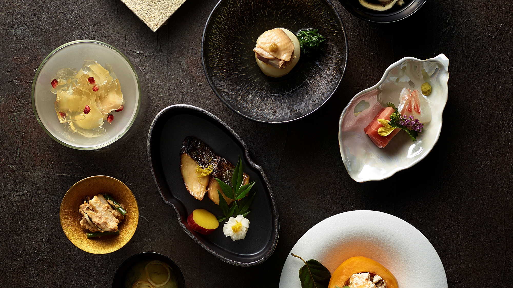 【華香／ディナー&ldquo;蓮&rdquo;】四季折々の美しさと調和を映す一皿一皿をご堪能くださいませ。※イメージ