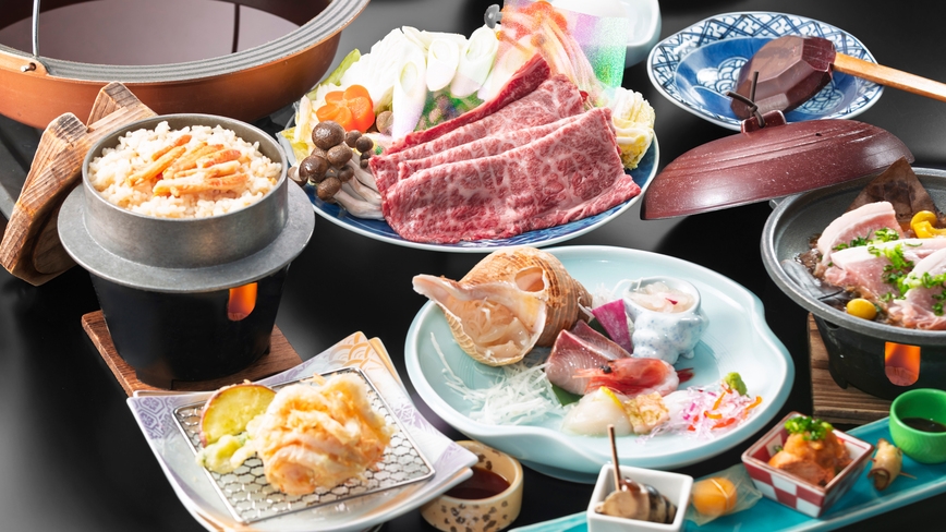 【期間限定　人気のお鍋】特製割下の甘辛い味付け　牛肉本来の旨味をひきたてる「国産牛すき焼き鍋膳」