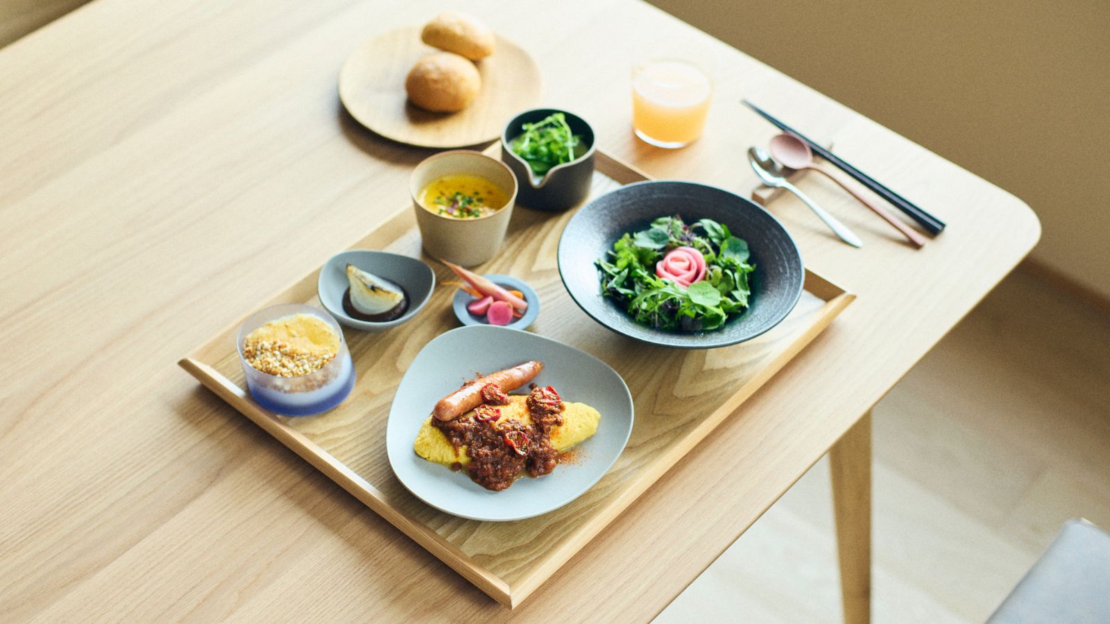 【朝食】季節の恵みを取り入れた、やさしい朝食をご用意