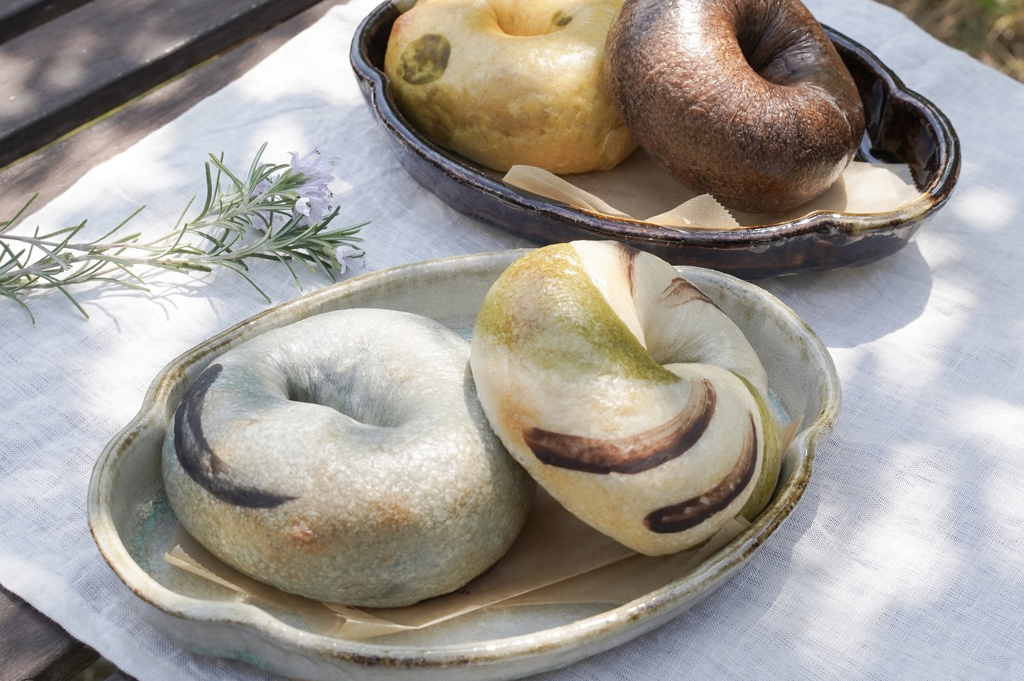 瀬戸市産の手作りベーグル（全６種類。瀬戸焼をイメージして作られています）