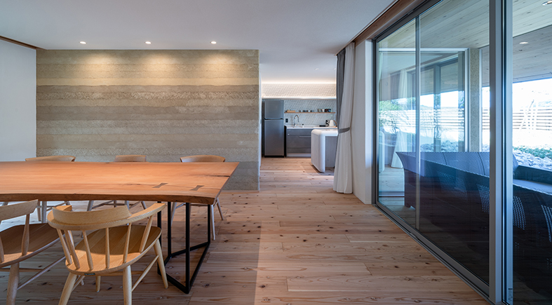 ゆっくりと時間を過ごせる平屋の木の家です。