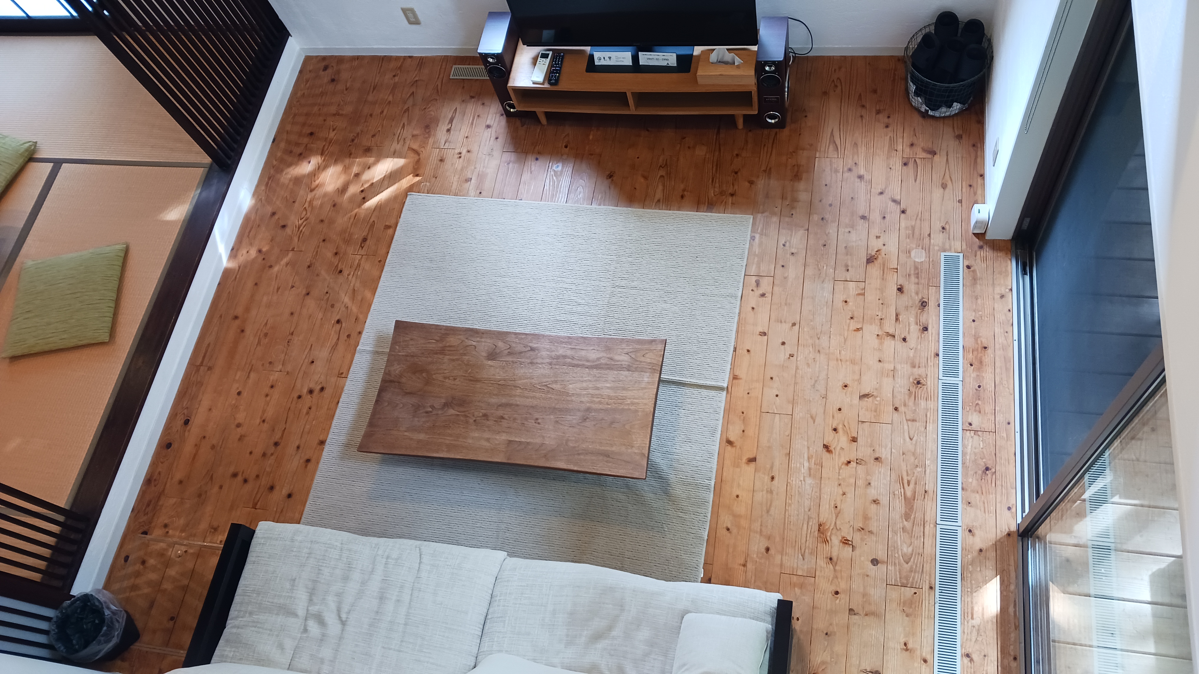 リビング3　真上からみたリビング。