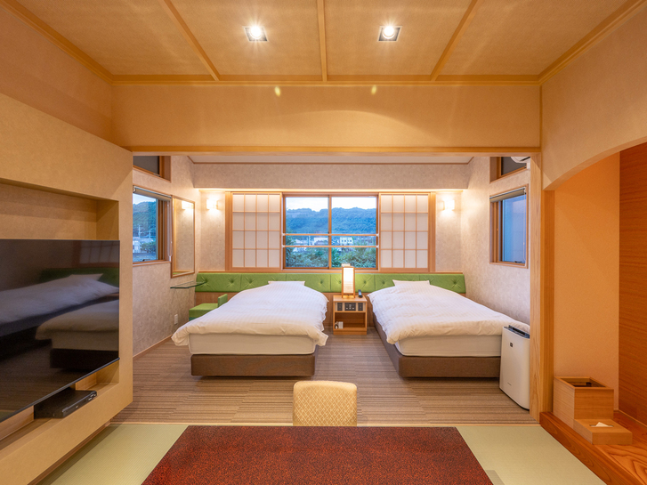 【2階建て離れ/笑】<ツイン/禁煙>2階 シモンズセミダブル(120×200)×2