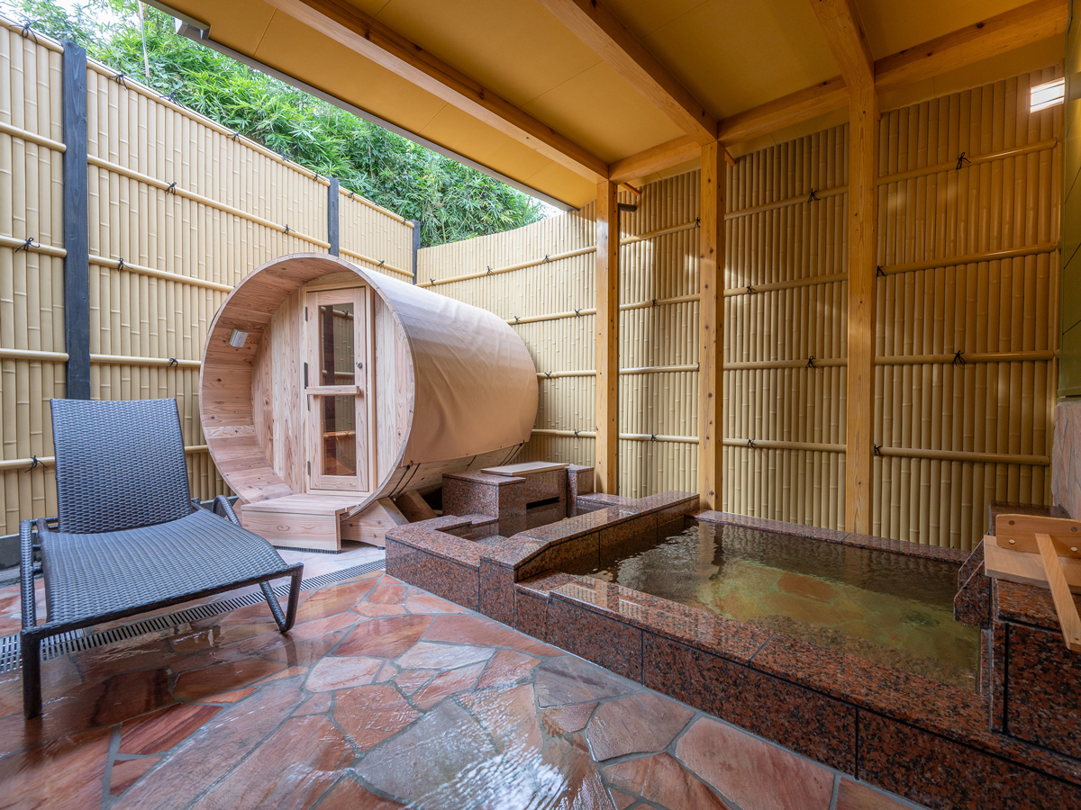 【2階建て離れ/楽】＜ツイン/禁煙＞露天風呂・バレルサウナ