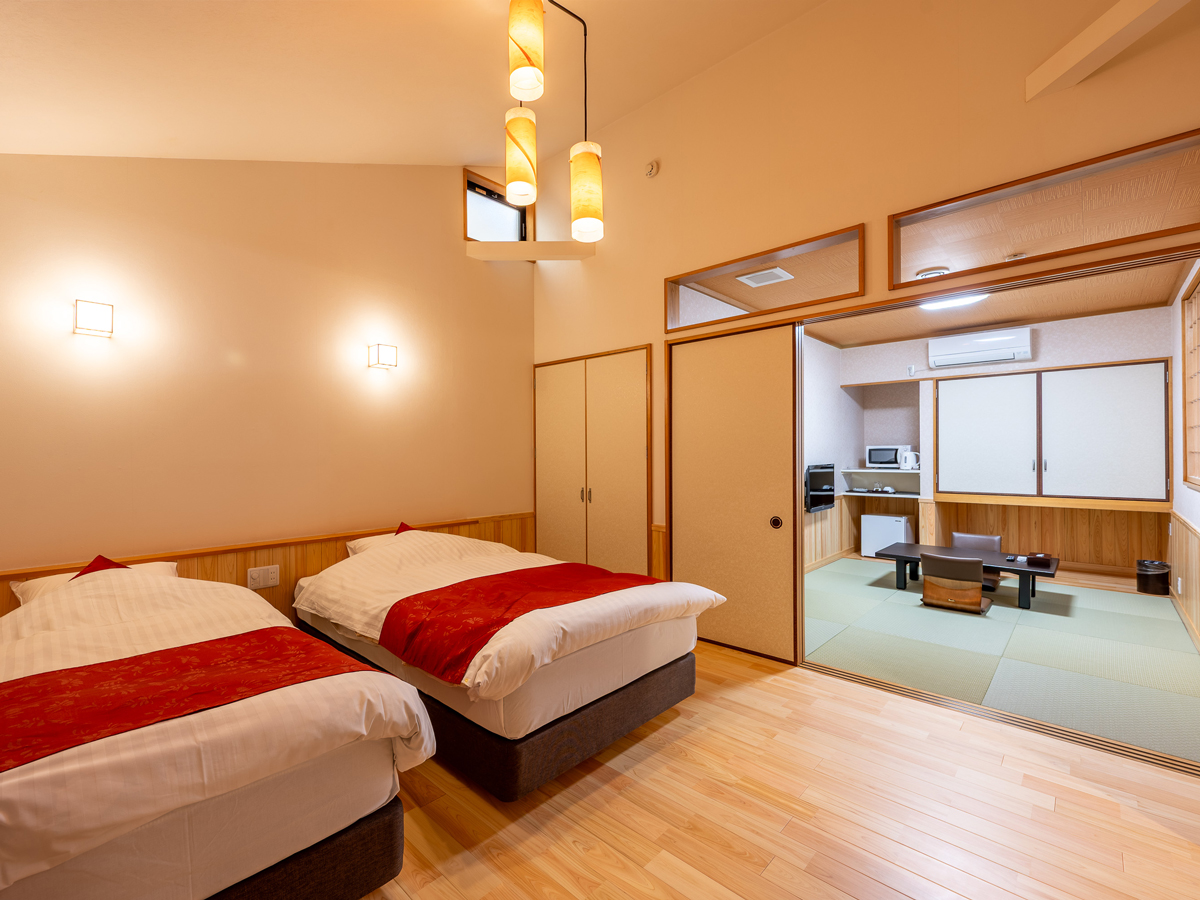 【平屋離れA2】はなみずき<ツイン/禁煙>和室6帖(48㎡)シモンズセミダブル&times;1シングル&times;1