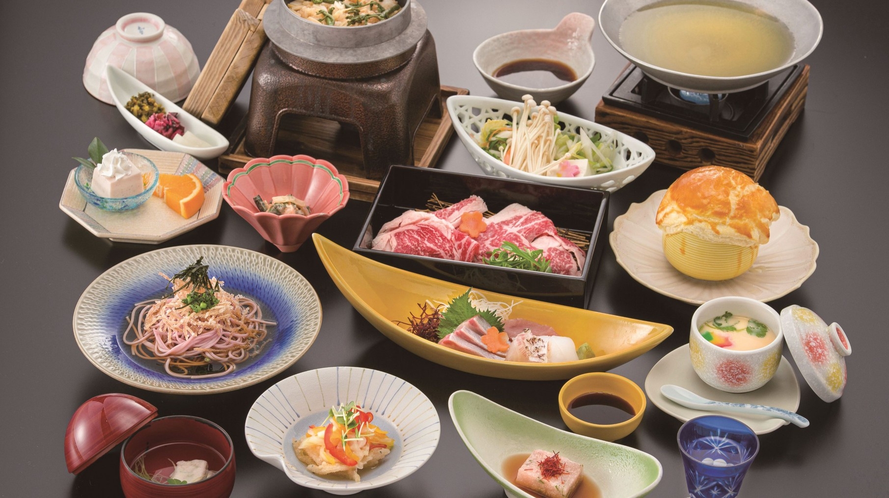 【牛しゃぶ会席】特選牛茶しゃぶと四季折々の味覚が楽しめる会席料理プラン