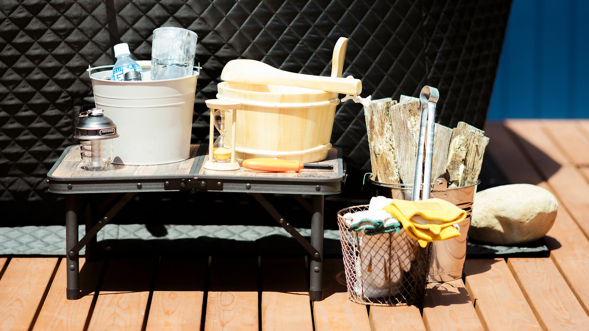 ・【サウナ】便利なサウナグッズをご用意。手軽に本格的なサウナを