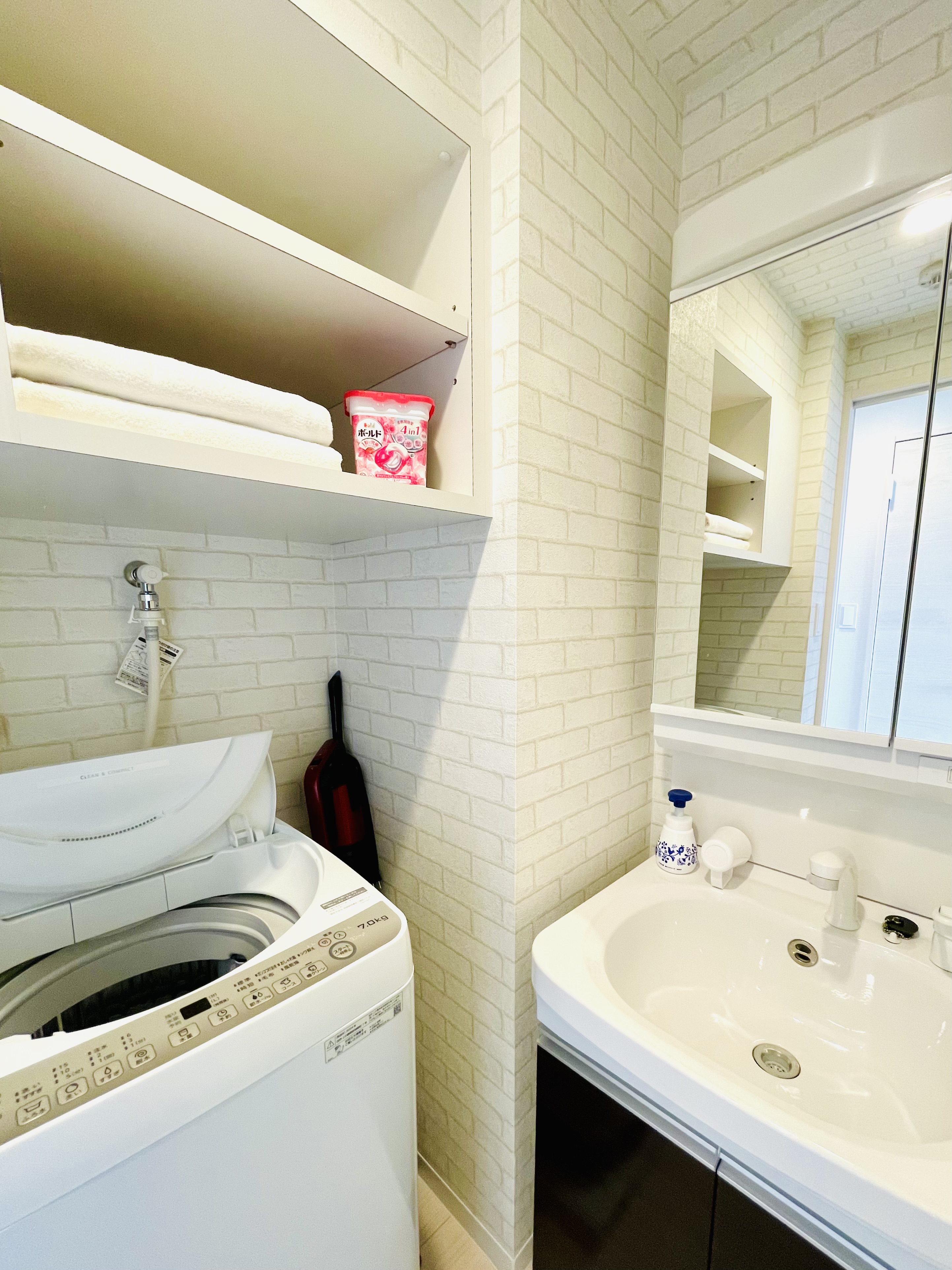 洗面化粧台,洗濯機