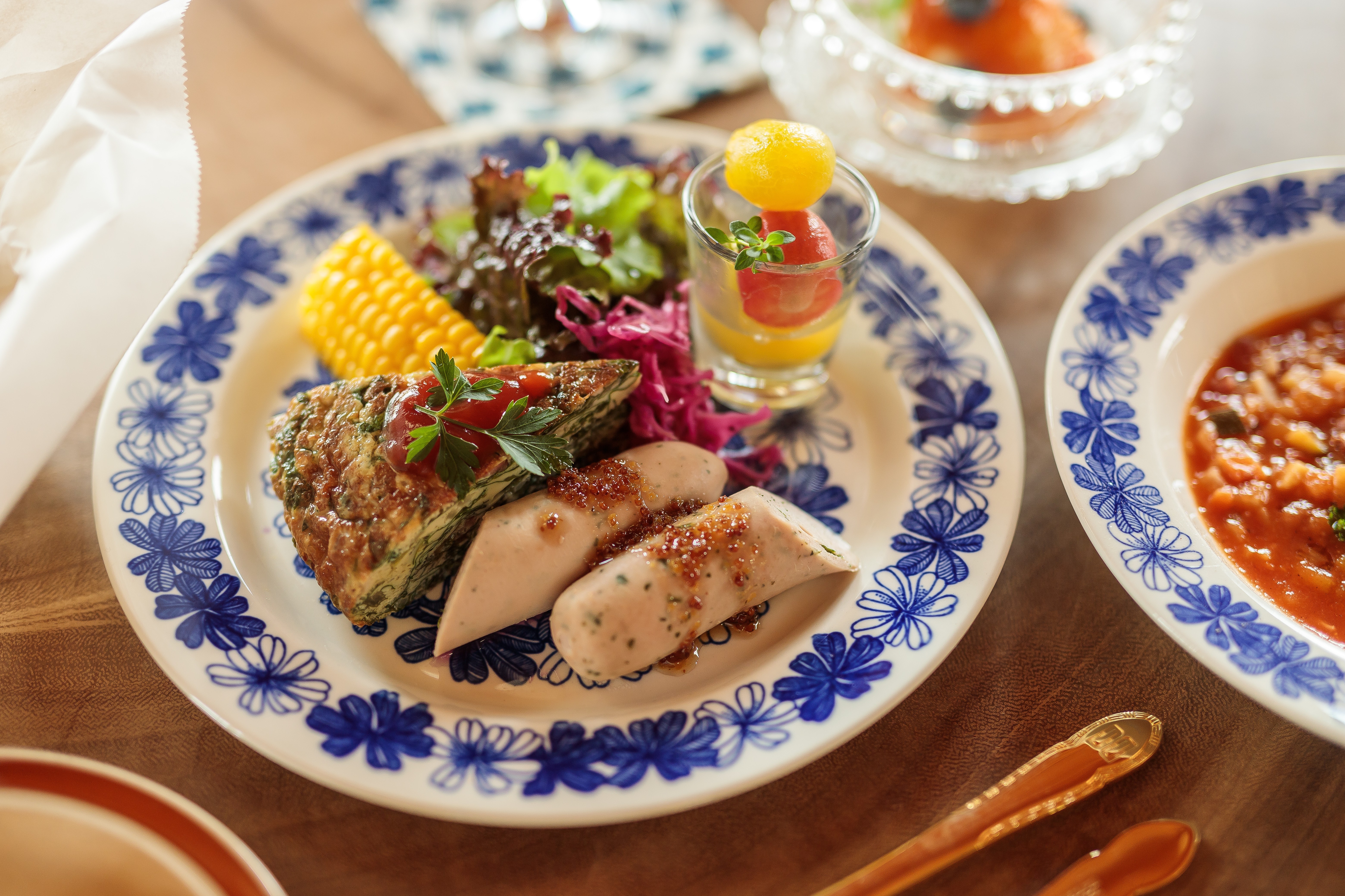 信州の朝を味わうモーニングプレート。愛犬と一緒にゆったりと一日のスタートをお楽しみください。