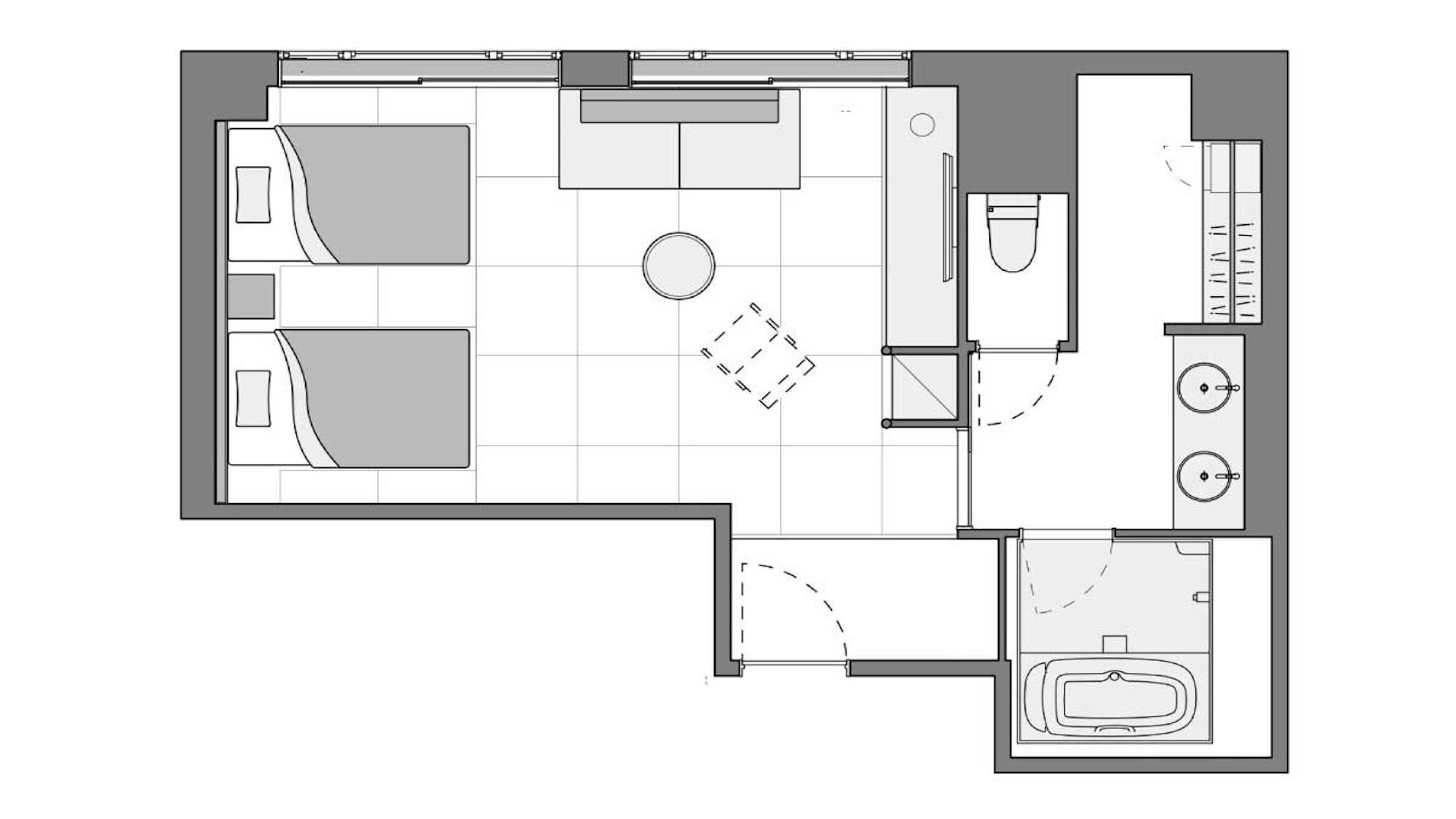 エグゼクティブツイン withソファベッド（間取り図）