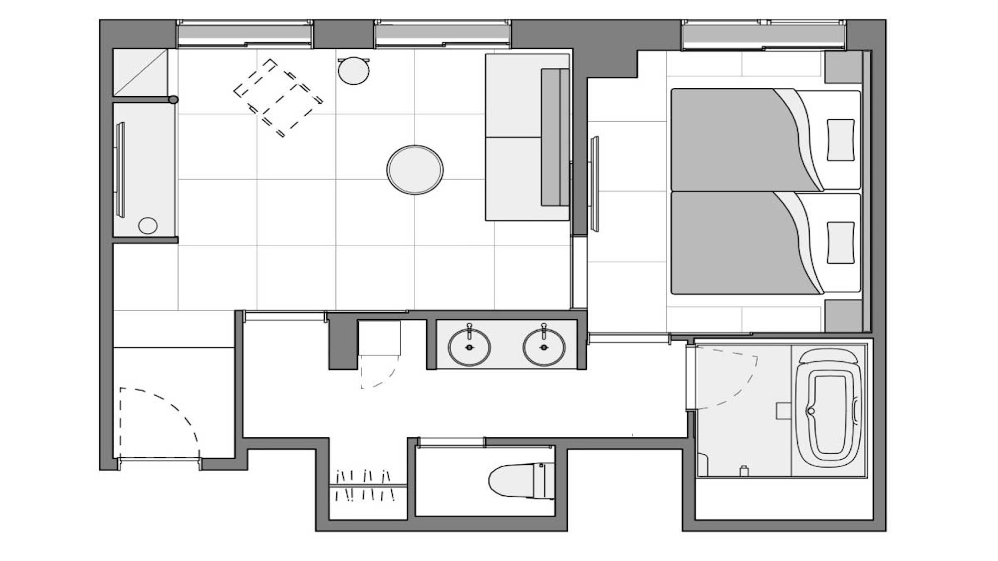 エグゼクティブスイート withソファベッド(間取り図）