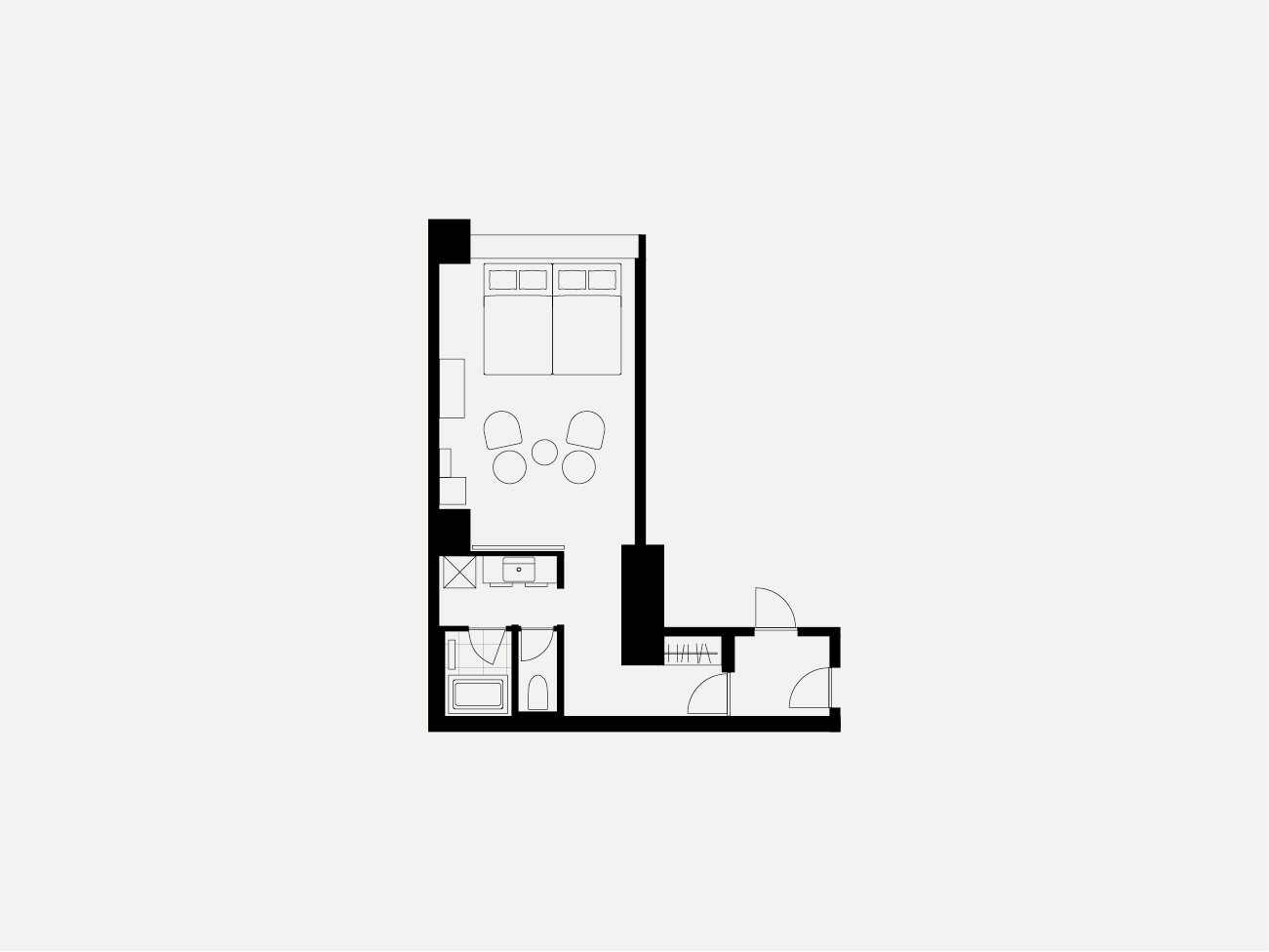 コンフォート（ダブルベッド2台／洗濯機）