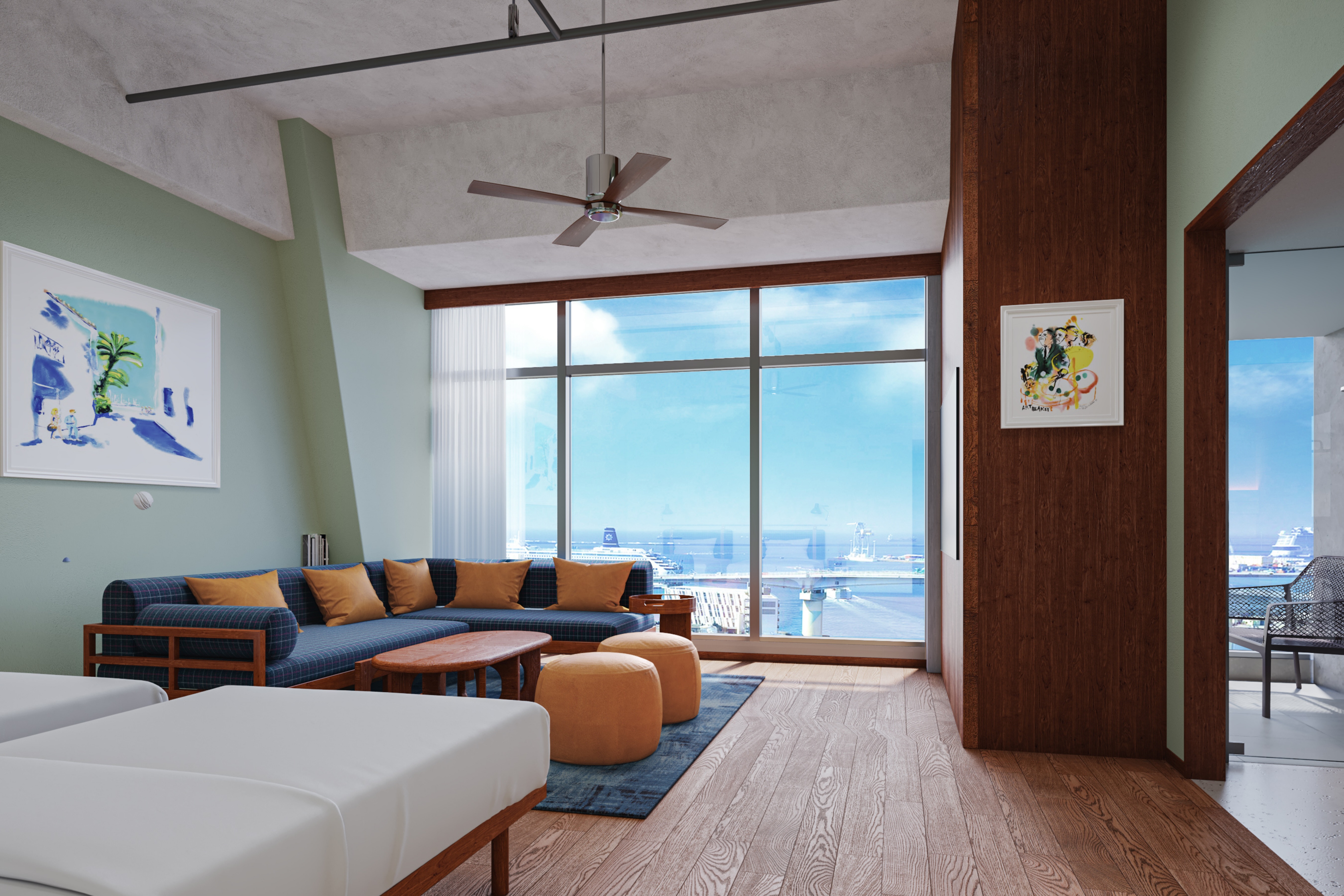 ジュニアスイート（最上階／サウナ／ビューバス／洗濯機）