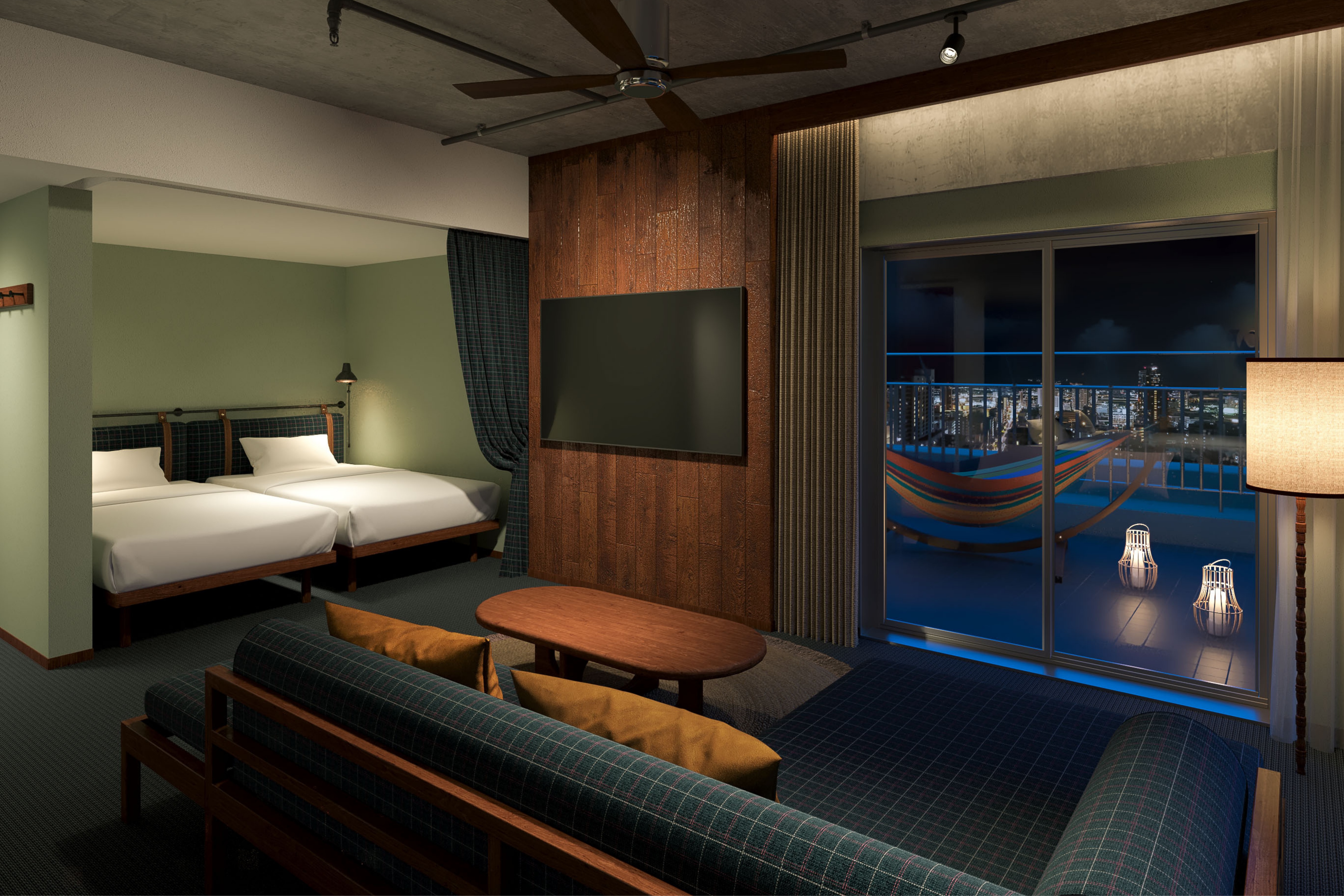 プレミアムコーナー テラス（2ベッドルーム／洗濯機）