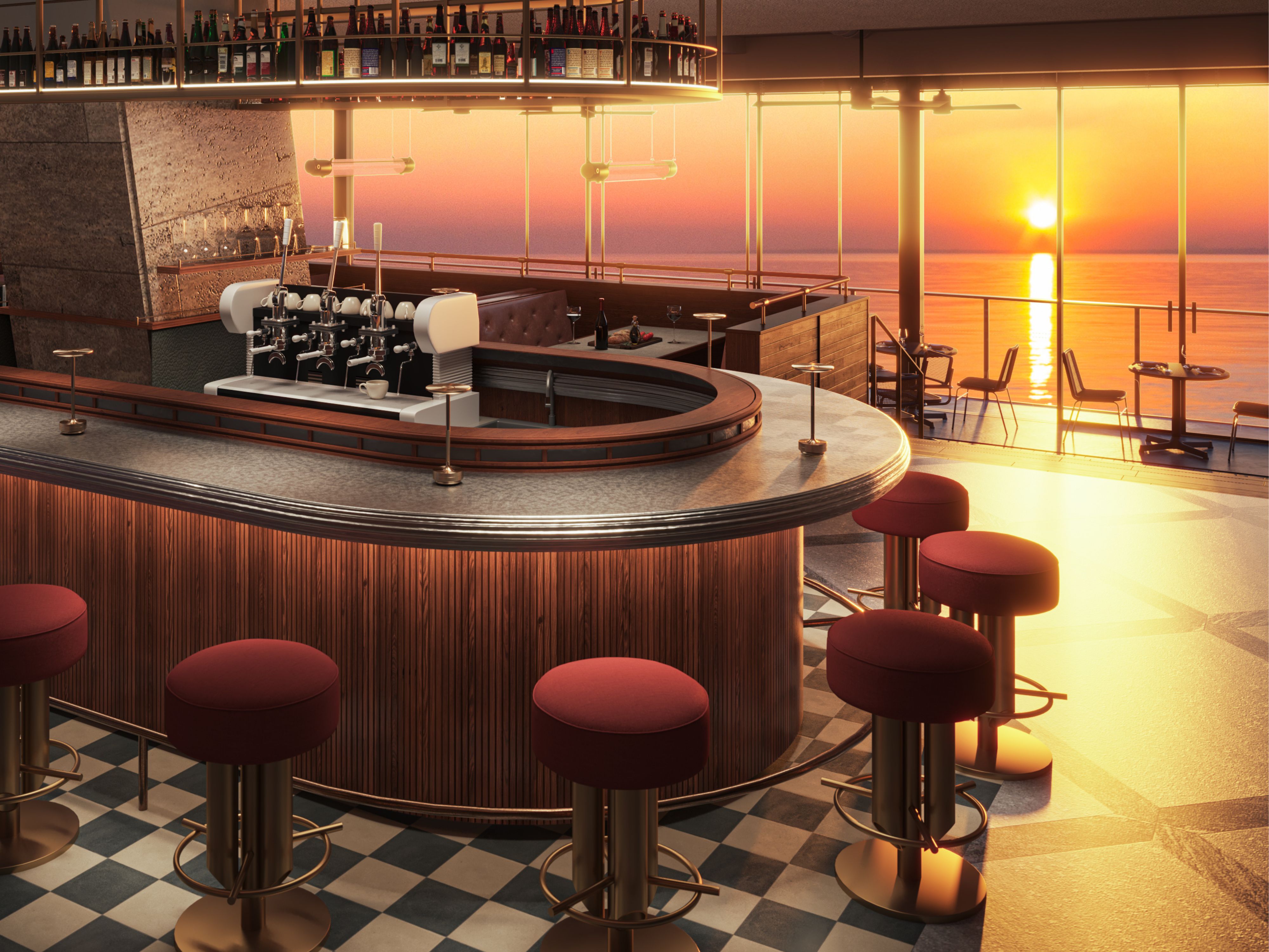 BAR｜夕暮れに染まるサンセットバー