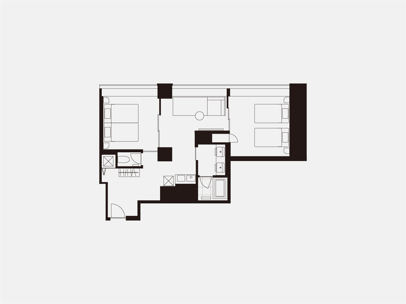 プレミアムコーナー ベイサイド（2ベッドルーム／洗濯機）