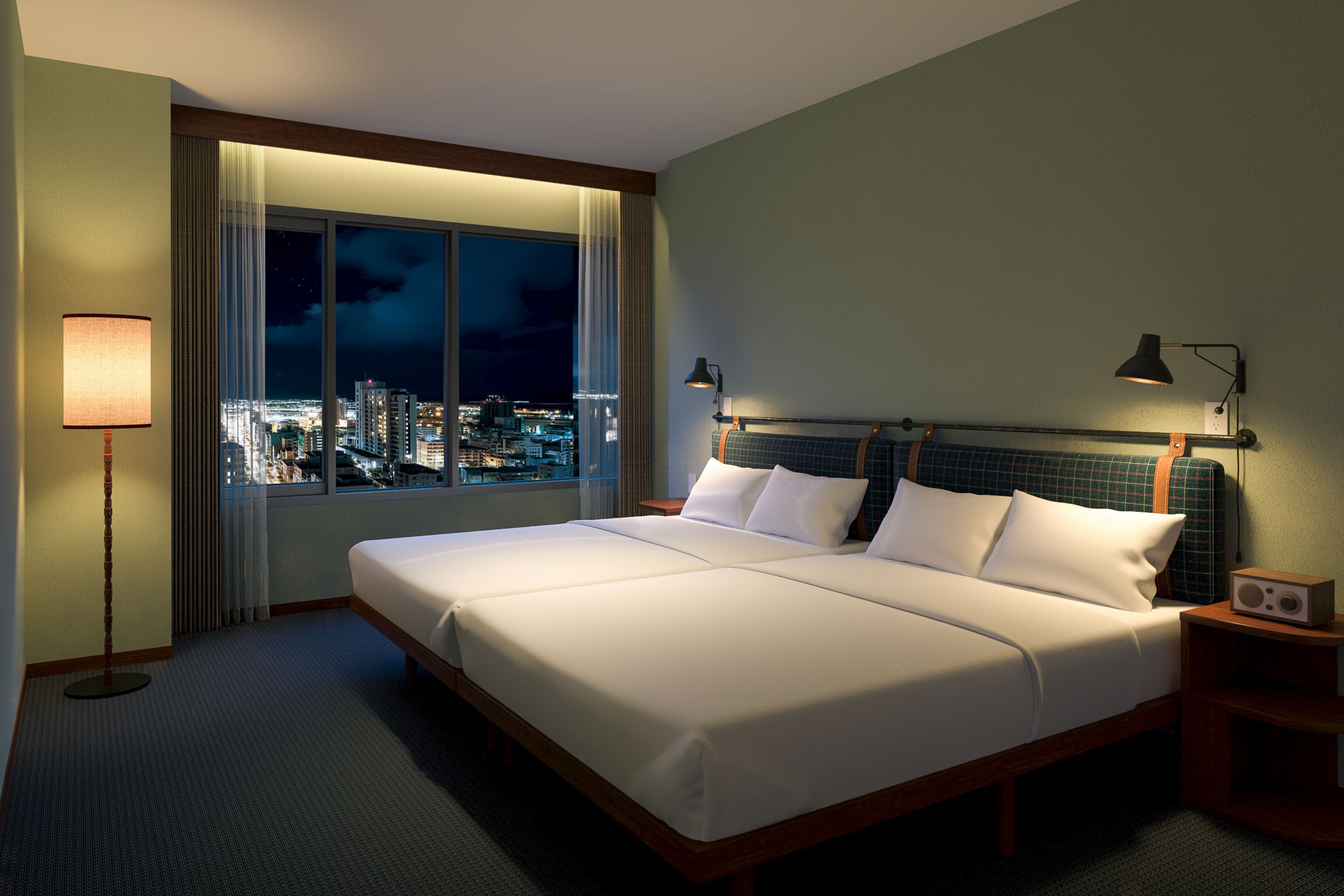 コンフォートデラックス（ダブルベッド2台／洗濯機）