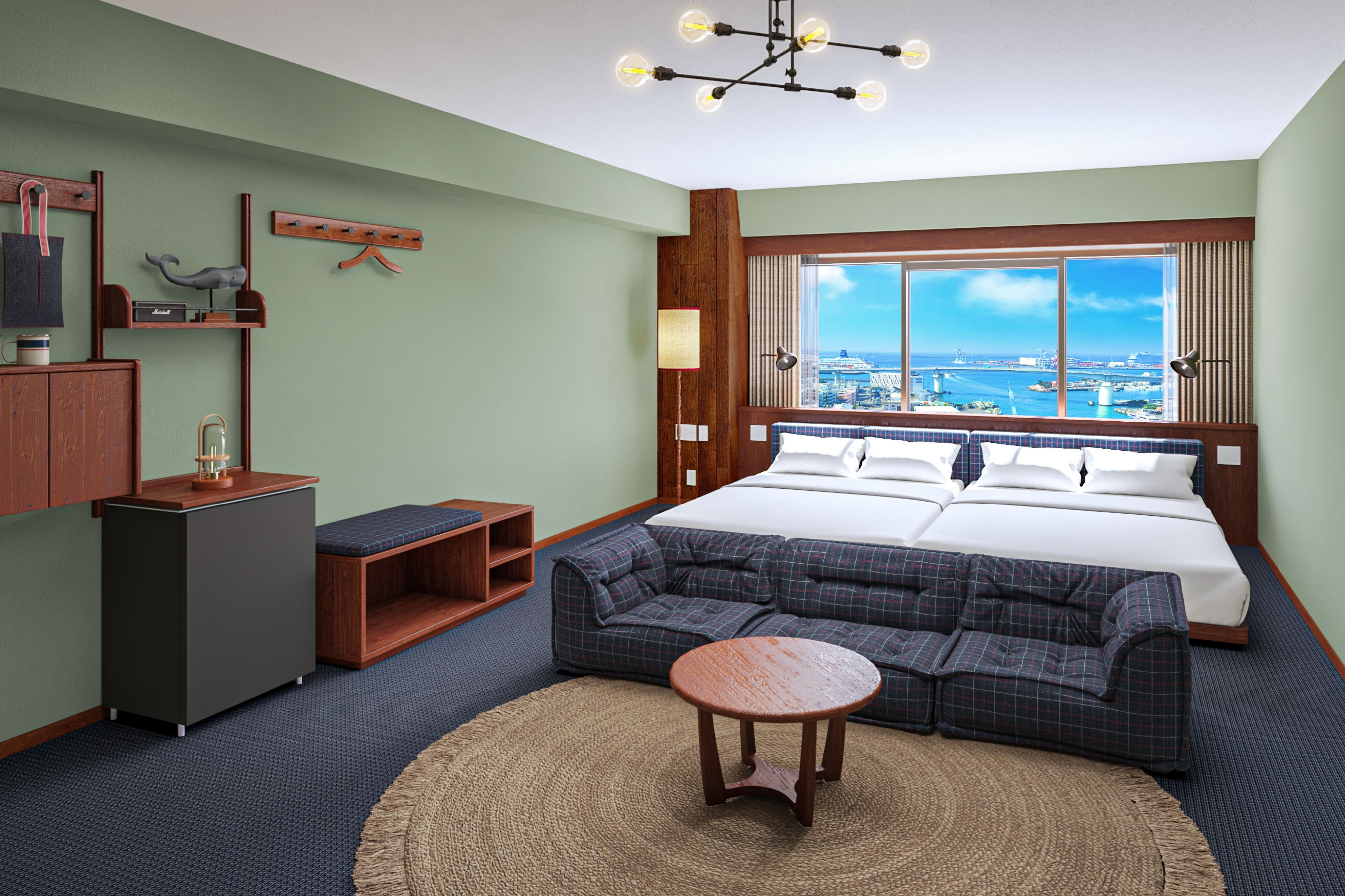 コンフォート（ダブルベッド2台／洗濯機）