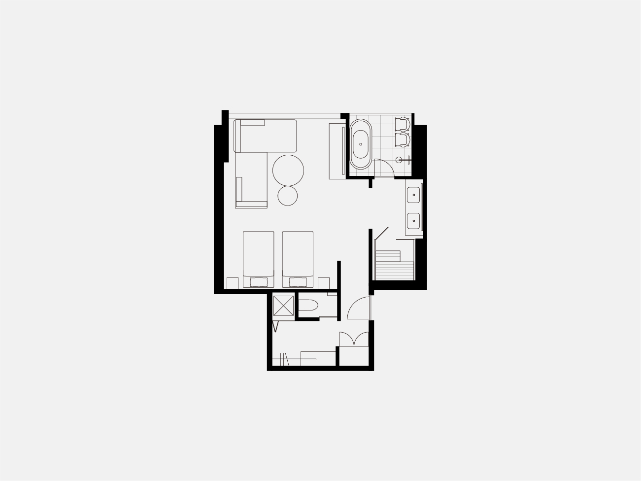 ジュニアスイート（最上階／サウナ／ビューバス／洗濯機）
