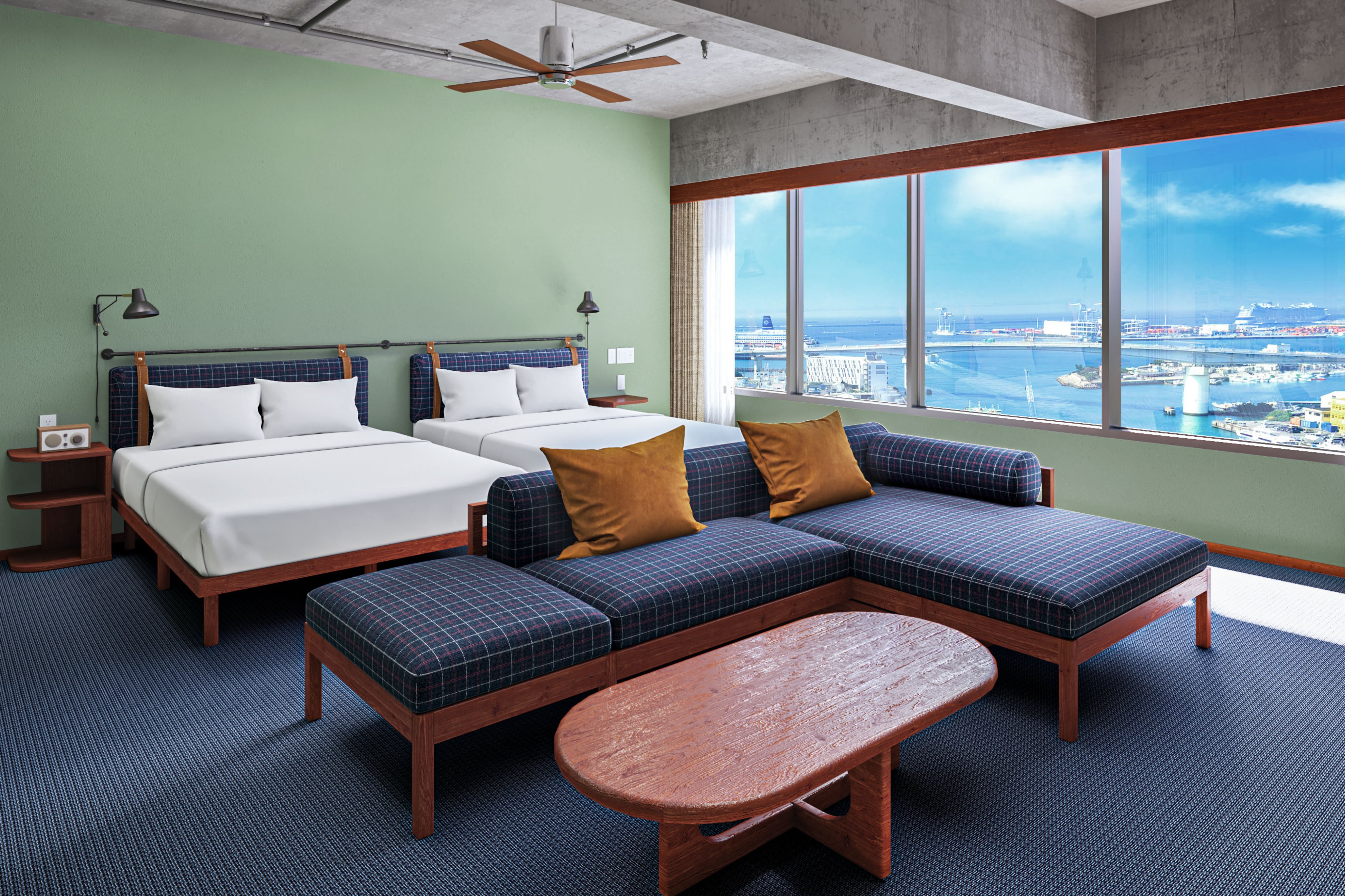 コンフォートデラックス（ダブルベッド2台／洗濯機）