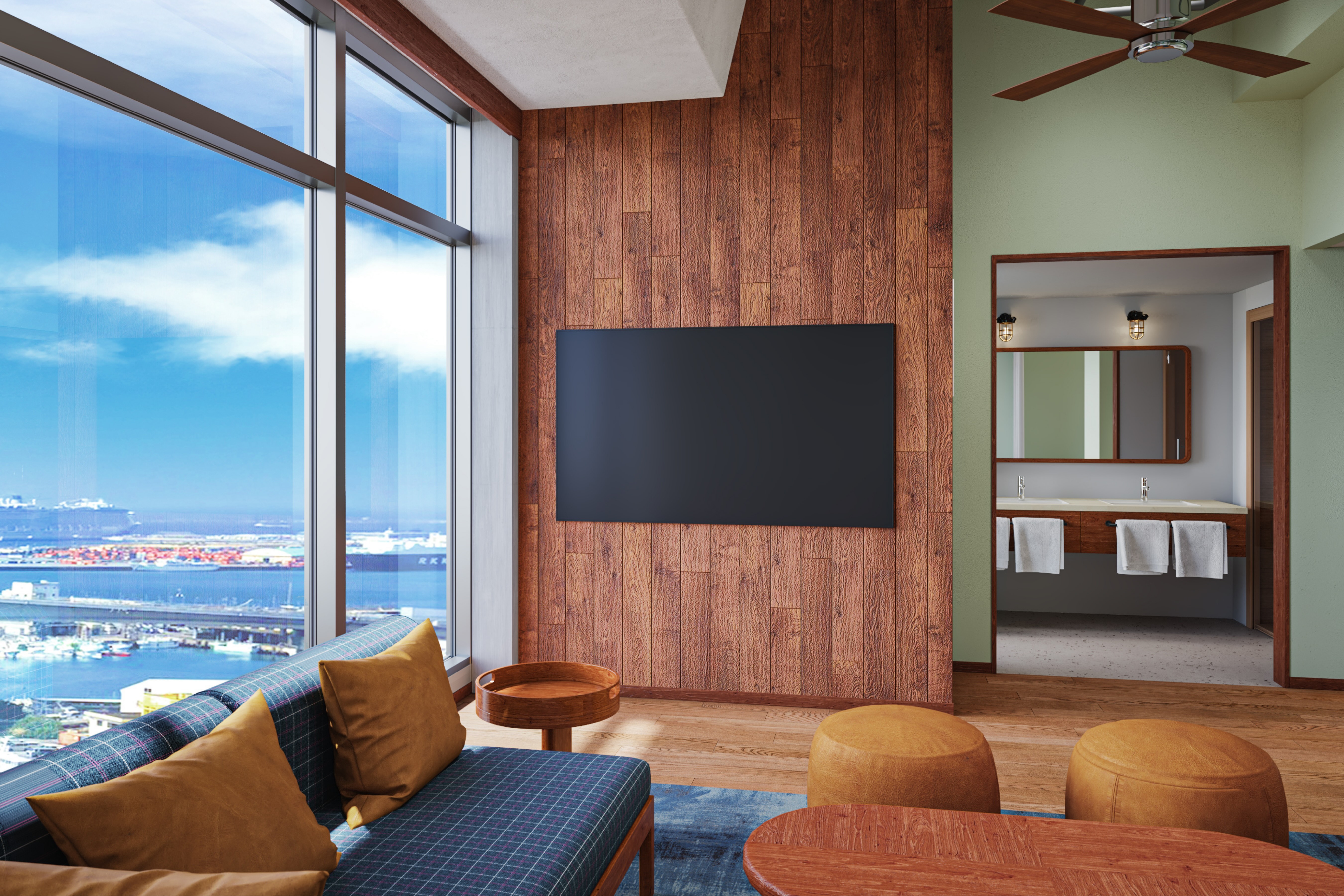 ジュニアスイート（最上階／サウナ／ビューバス／洗濯機）