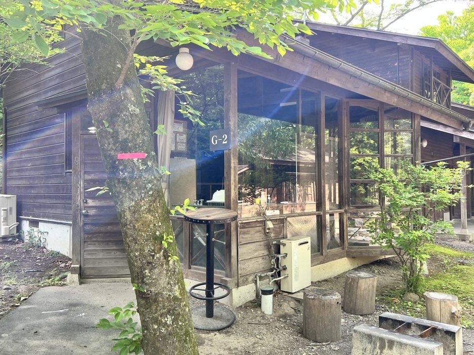 【リバービューロッジ】最大6名まで宿泊可能｜Ｇ２／３ロッジ｜源泉かけ流し天然温泉