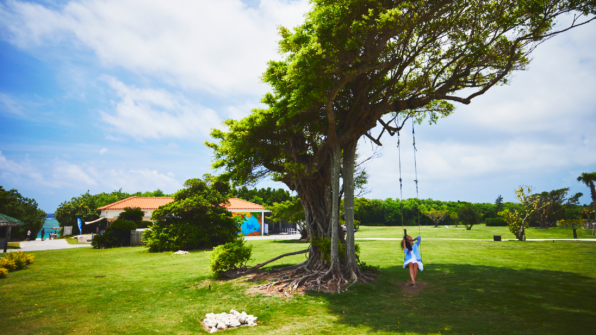 ■オーシャンウィング横のガーデンにはブランコも