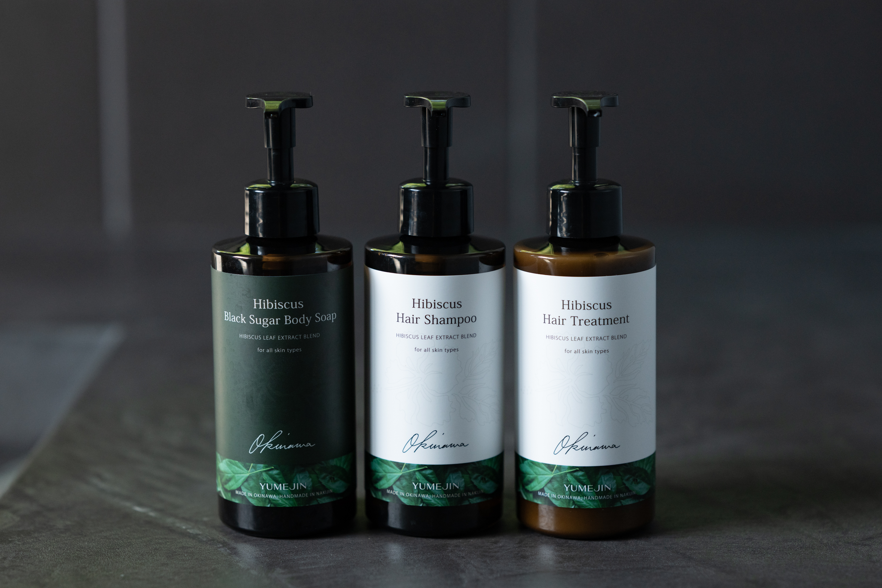 今帰仁のハイビスカスを使用したボタニカルブランド「YUMEJIN」の製品をご用意しています。
