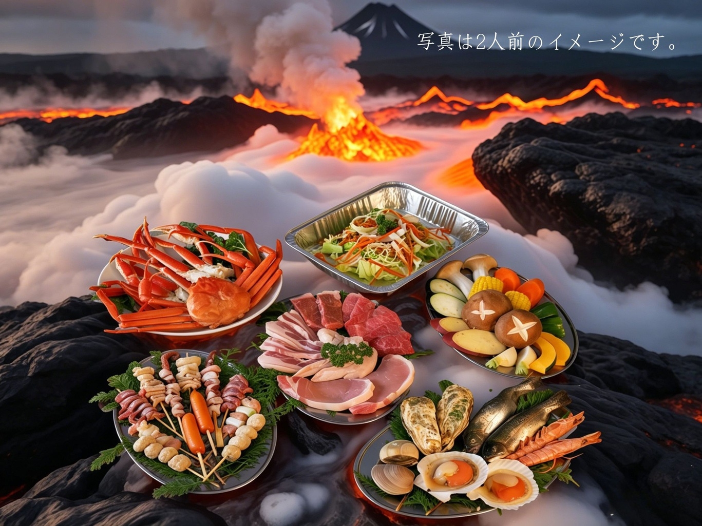 【夏季限定花火プレゼント】大人気なみんなでワイワイ！海鮮カニ和牛BBQ＆朝食付きプラン【2食付き】