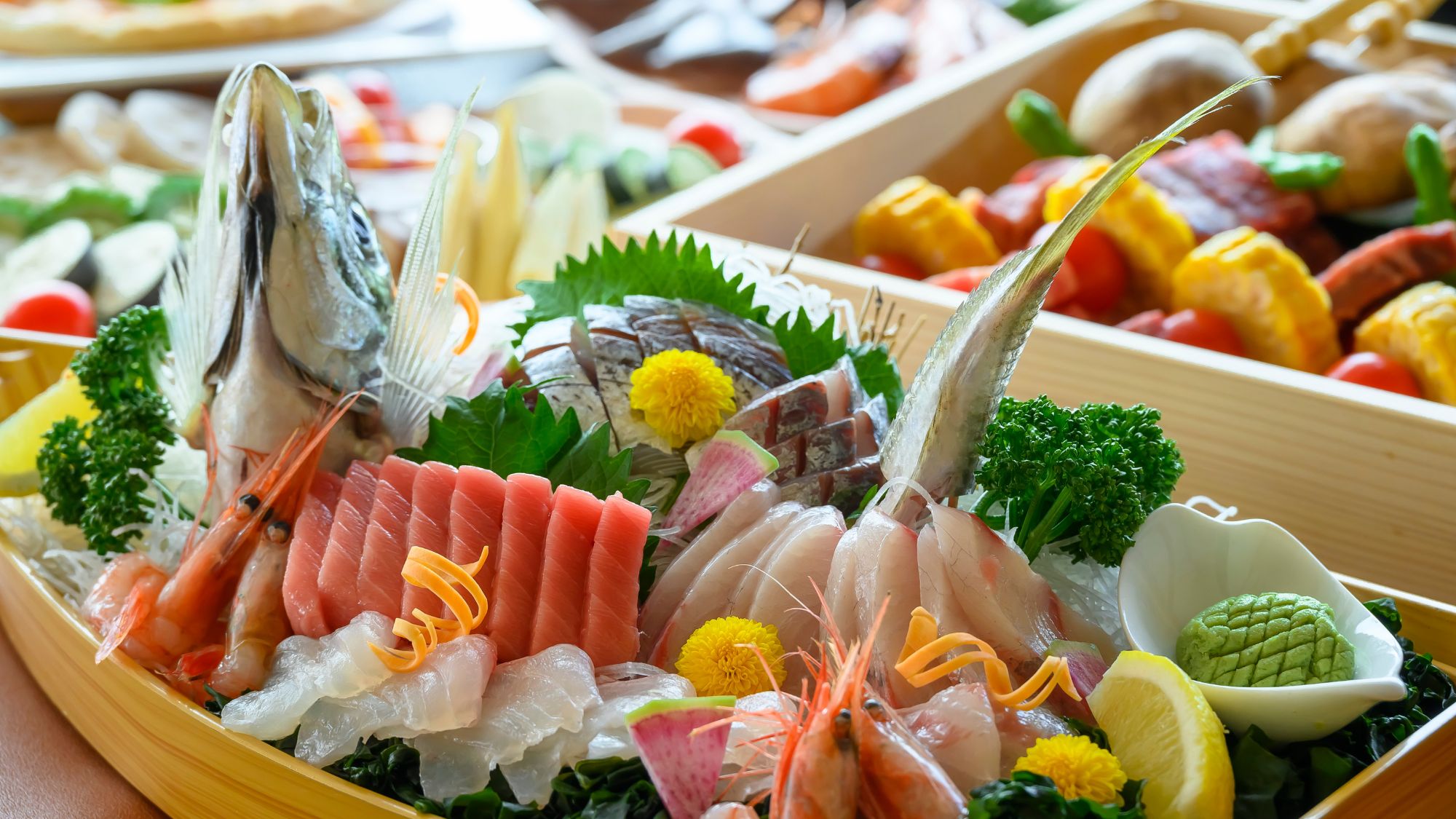 記念日や特別なお祝いにも♪オプションの舟盛りでさらに豪華なBBQに！