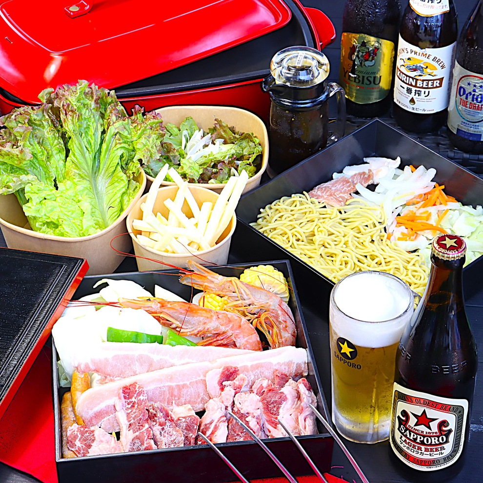 ★別府タワー屋上★夜景ビアガーデン×お手軽BBQ＋カプセル宿泊