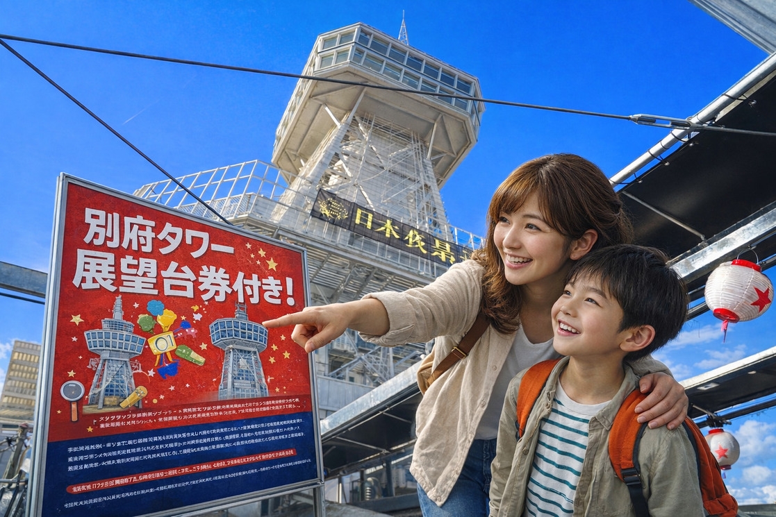 ◎親子添い寝カプセルデビュー◎別府タワー展望台チケット付き（素泊まり）