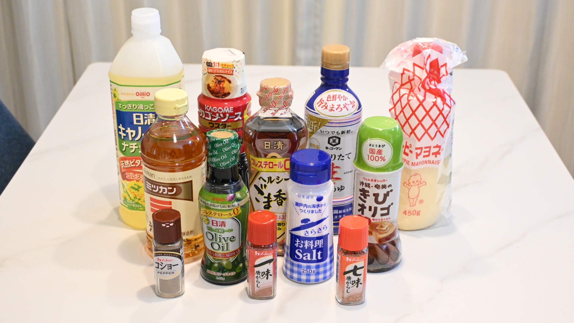 【キッチン】お料理に欠かせない調味料もご用意！　※在庫切れの場合もございますのでご了承下さい