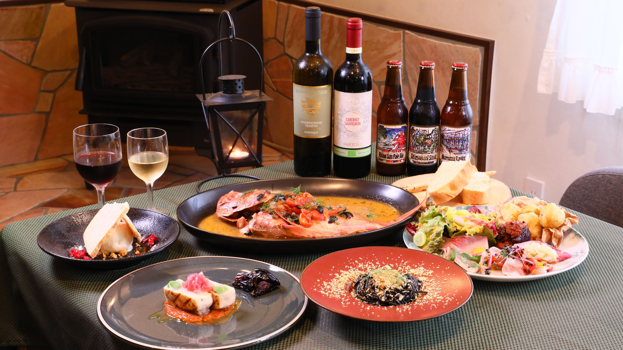 料理◇伊豆ならではの食材を使った魚メインのスタンダードイタリアンフルコースの一例※お酒は付きません*