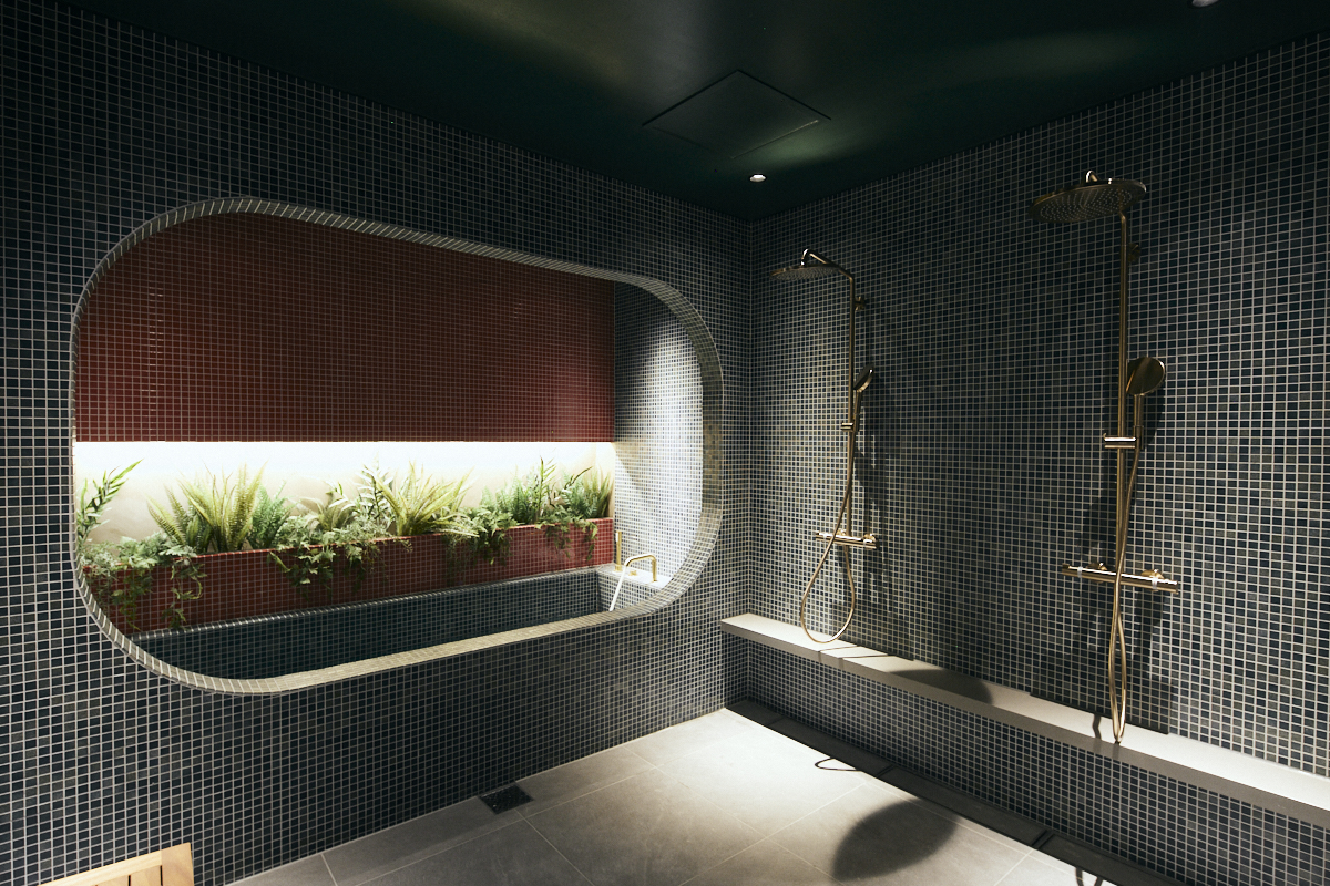 シックで洗練された「THE HOUSE」でしか味わえない、極上の専用バスルーム（1F）