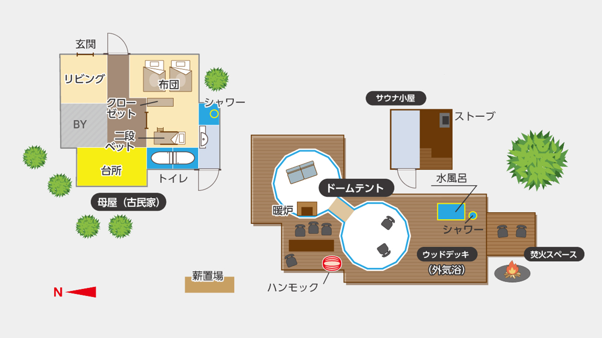 ・【間取り図】館内全体の配置がひと目で分かる、施設全体の間取り図です