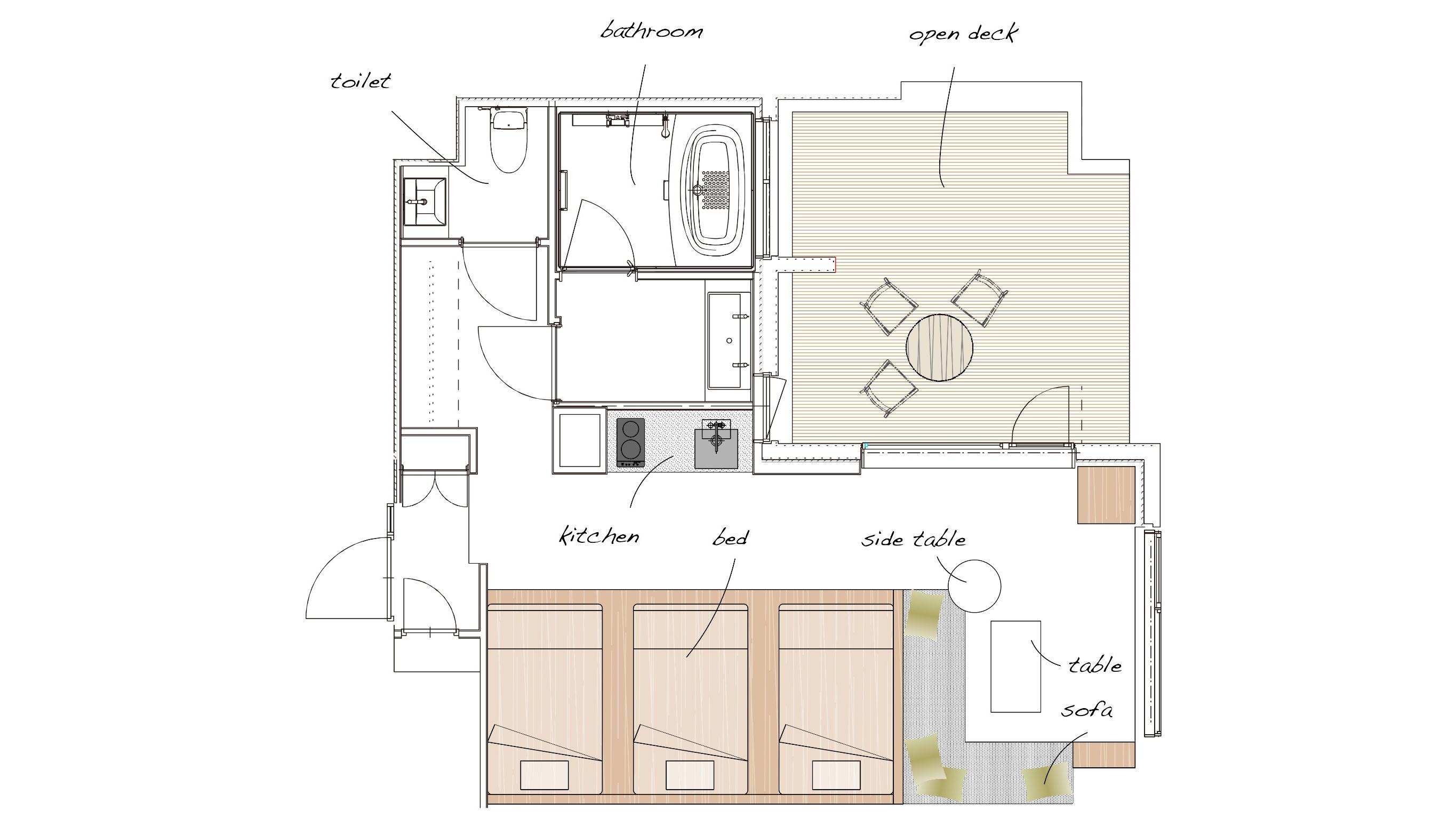 プレミアトリプル　リバービュー　テラス付き