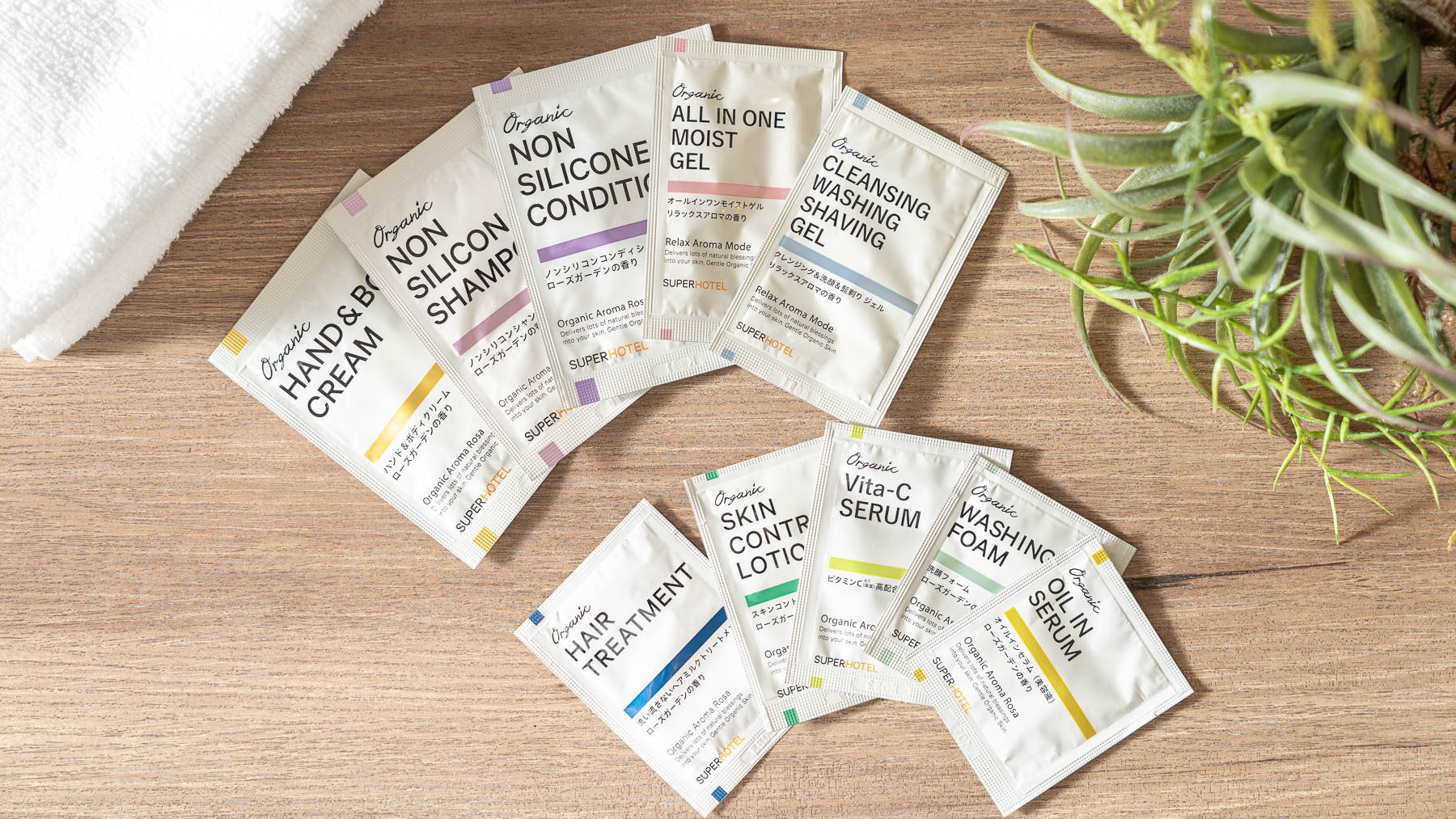 女性スタッフが考案のOrganicアメニティ