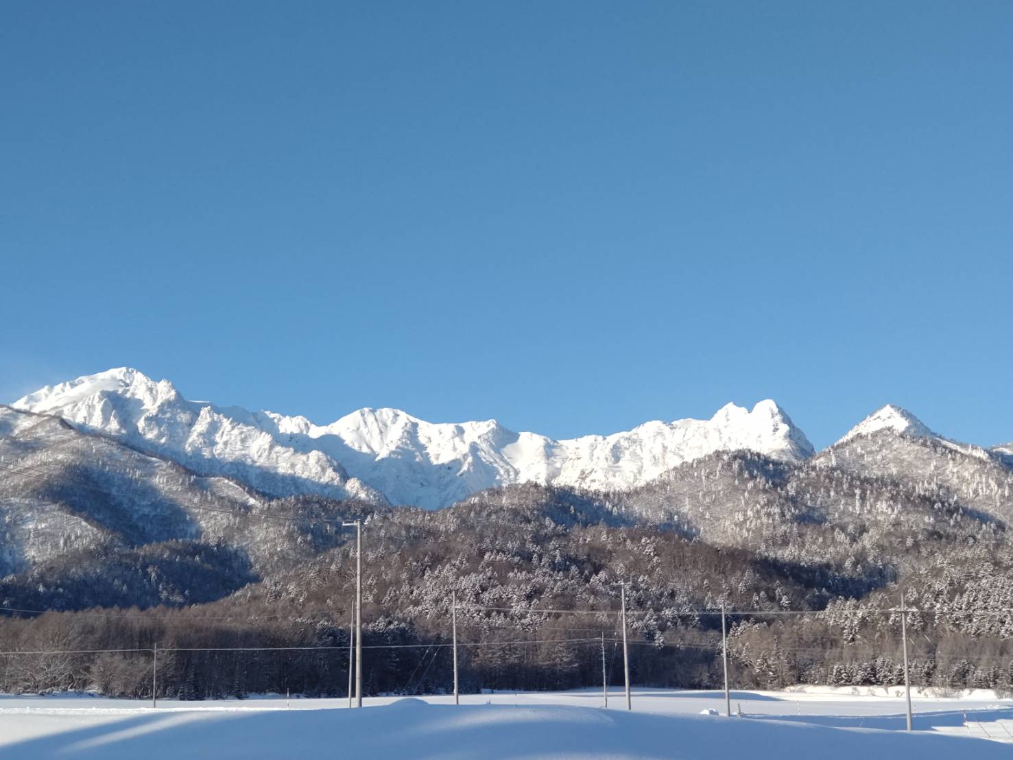 敷地から見る芦別岳