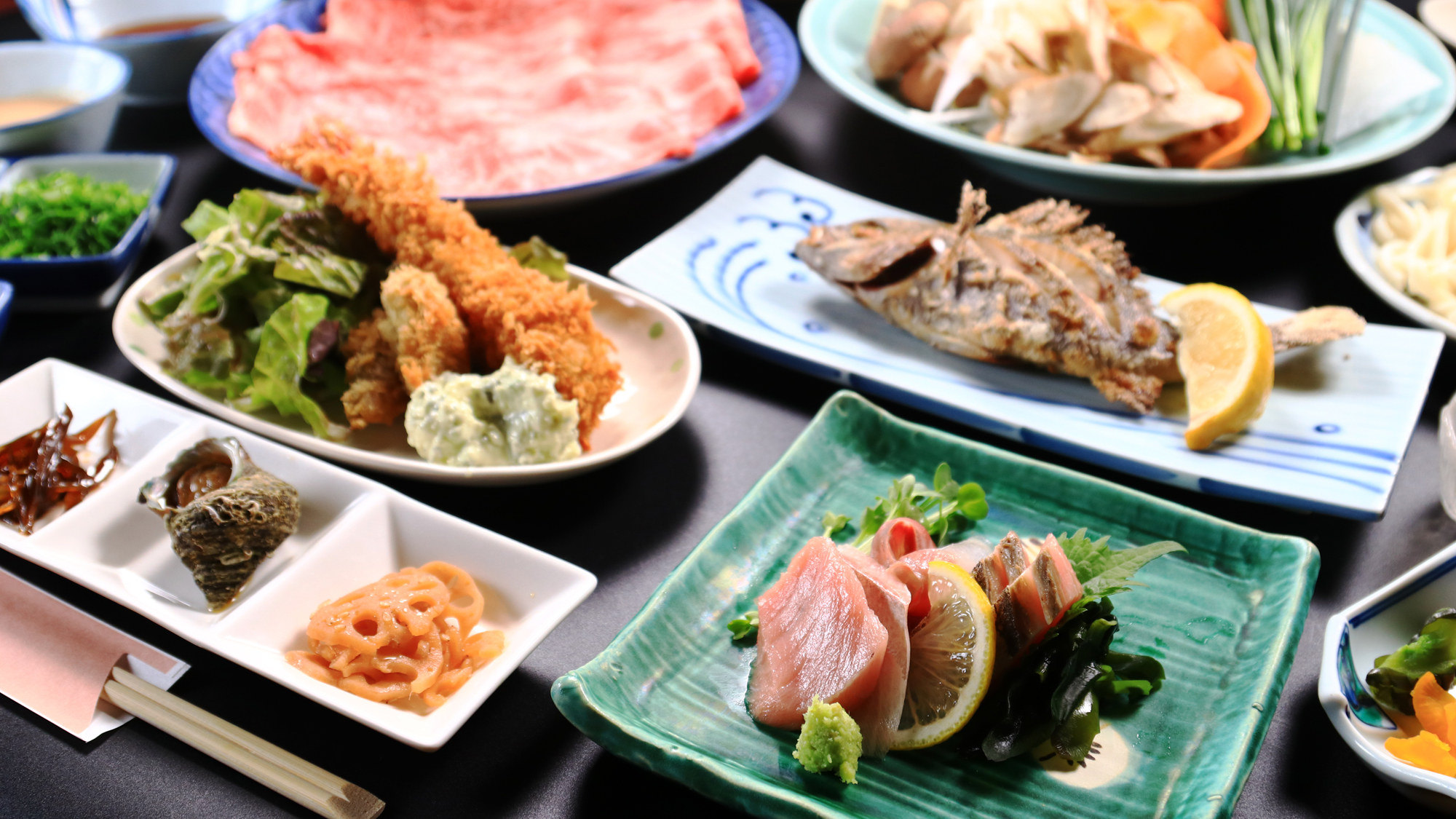 料理_夕食_イメージ_南知多の旬魚介もしっかりと味わえる贅沢会席*