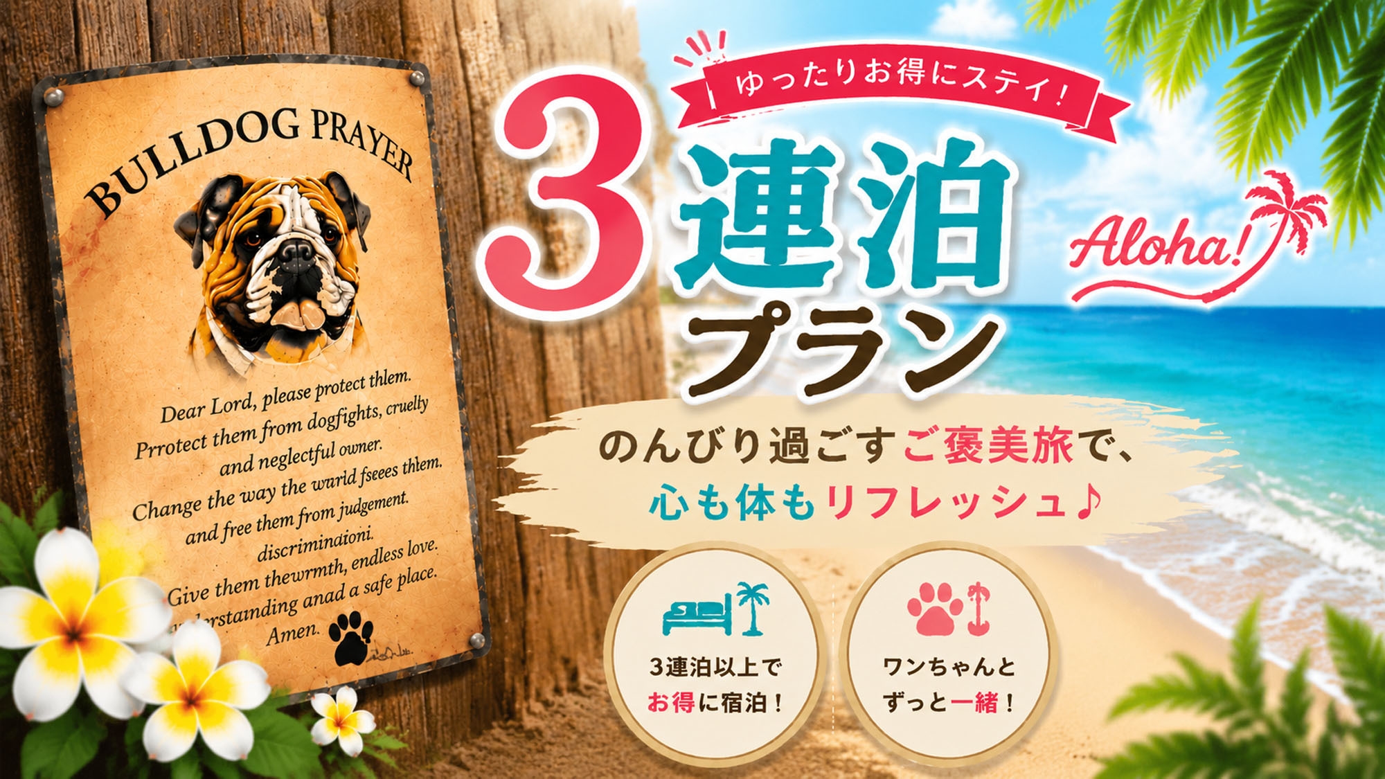 【3連泊割】3連泊でECO＆お財布にも優しい｜のんびり犬旅STAY