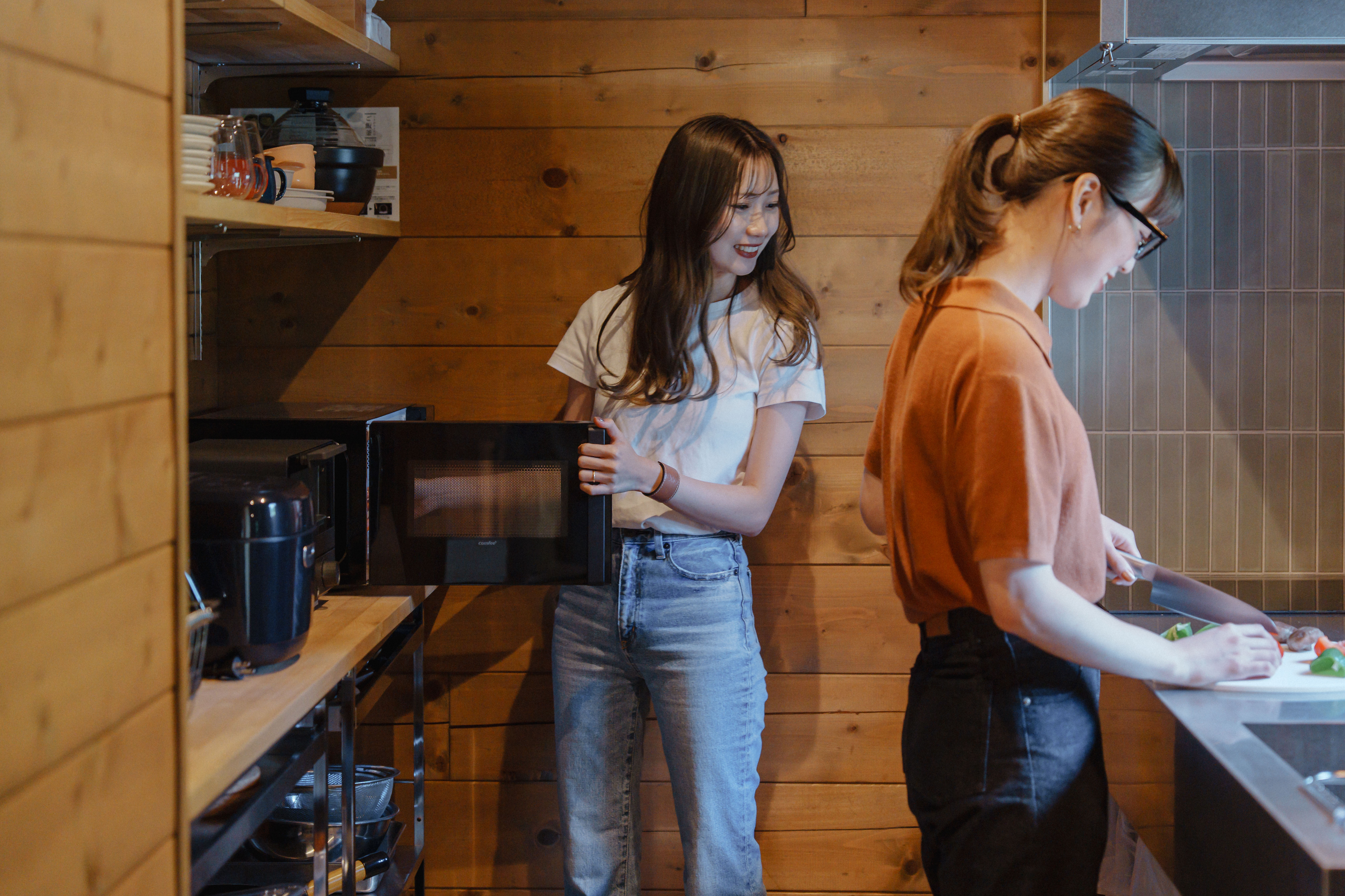 調理器具充実で自炊可能。
