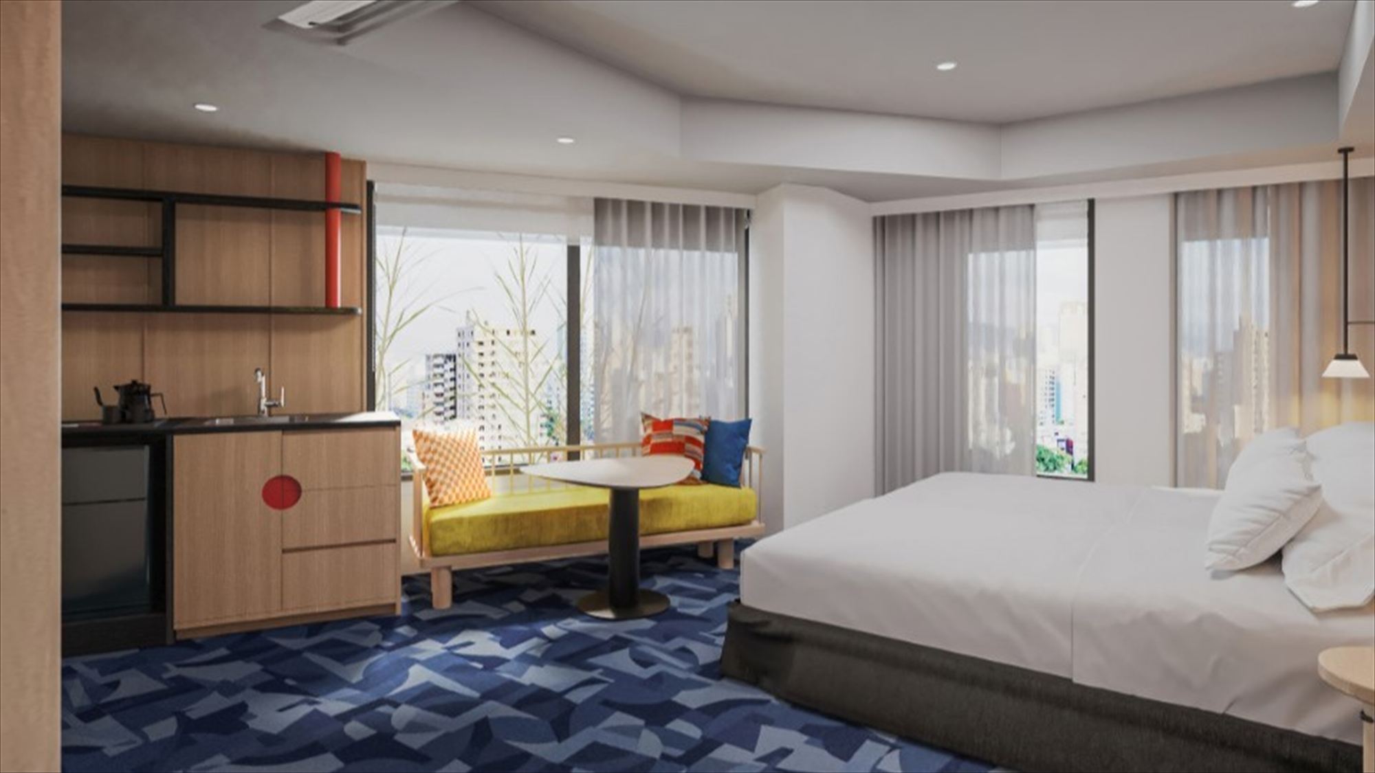 プリビレッジツインリビング【禁煙】33.7平米／ベッドサイズ 110cm&times;2 エキストラベッド&times;1／客室定員1-3名