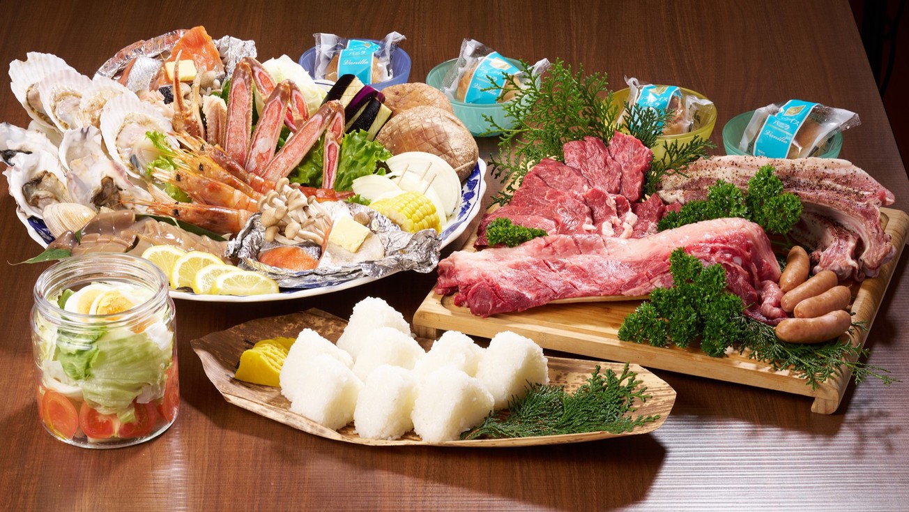 【日帰り夕食BBQコース】　海辺で食べる食事は最高の気分♪