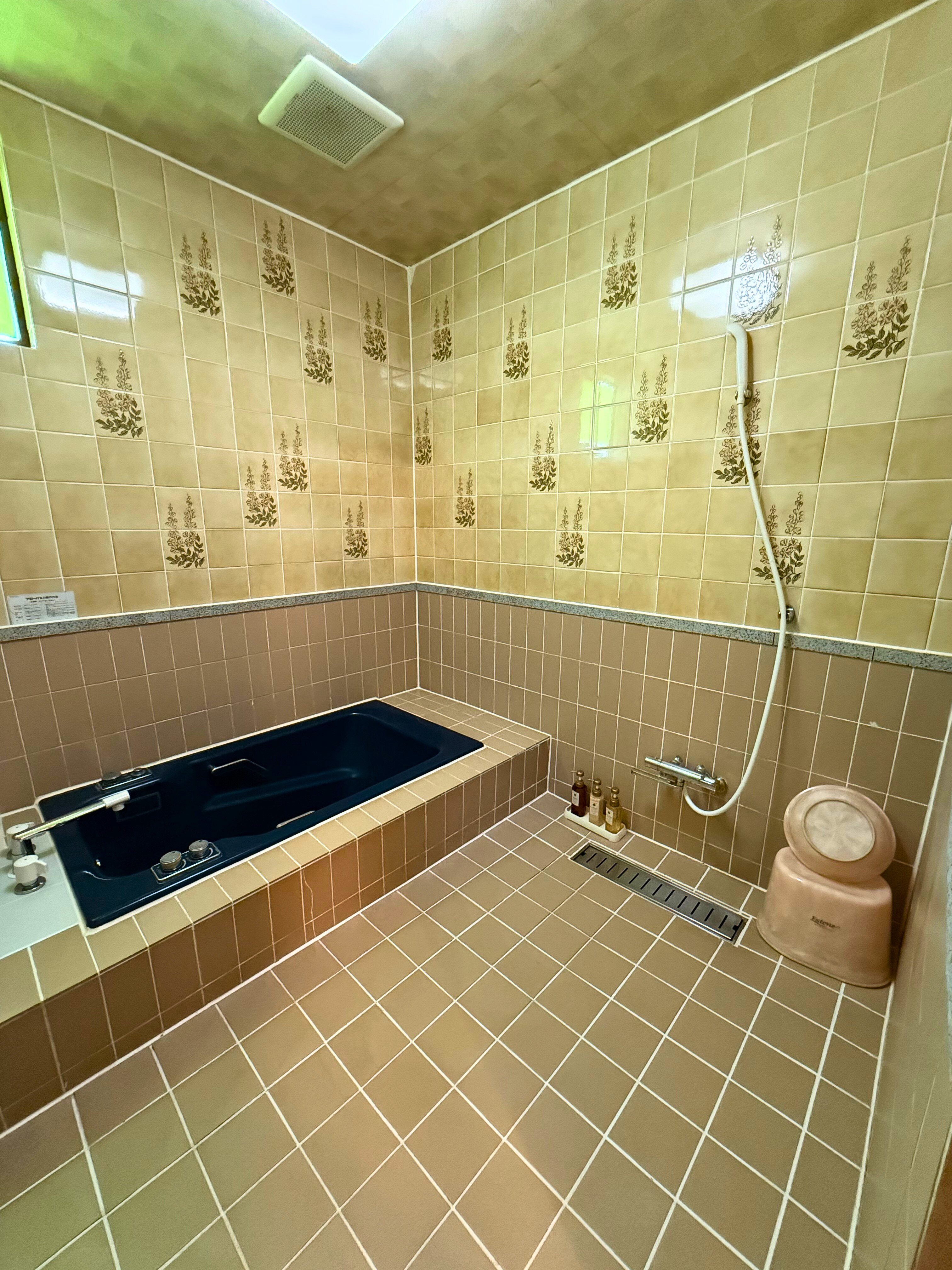 天然温泉の浴室