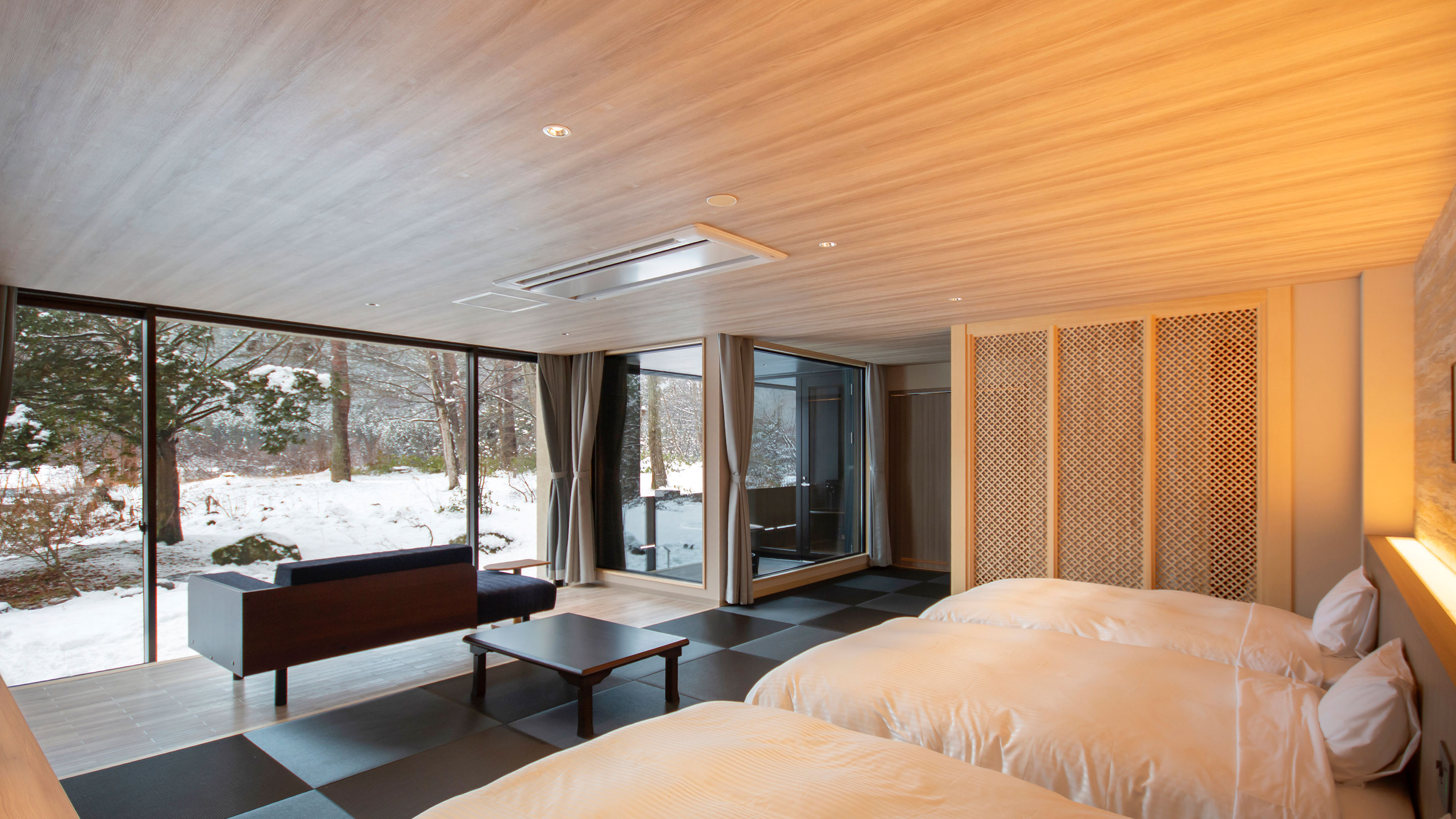 【禁煙】ジュニアスイート露天風呂付和ベッドトリプル シャワーのみ(楓館)