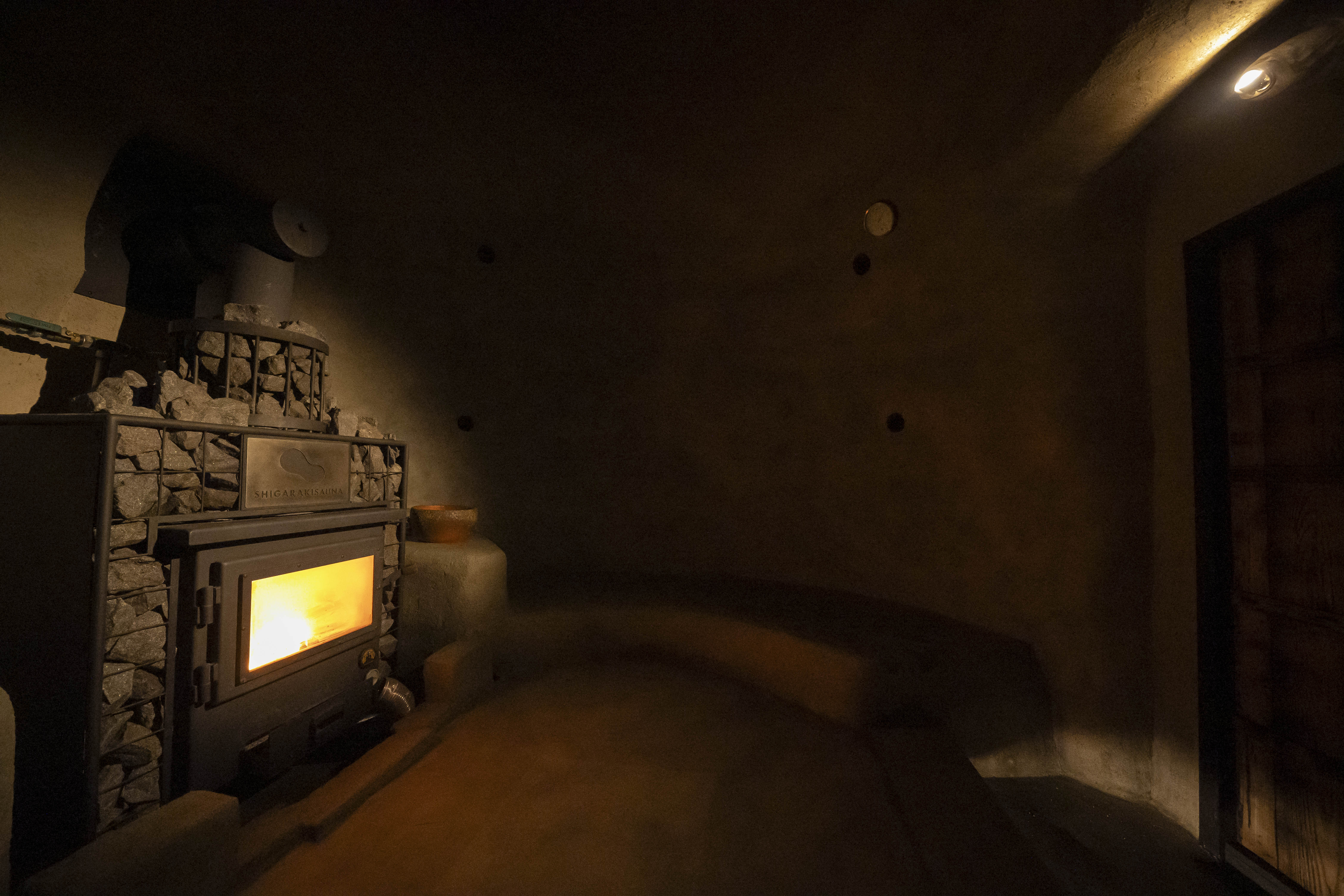 アースバッグサウナの内部